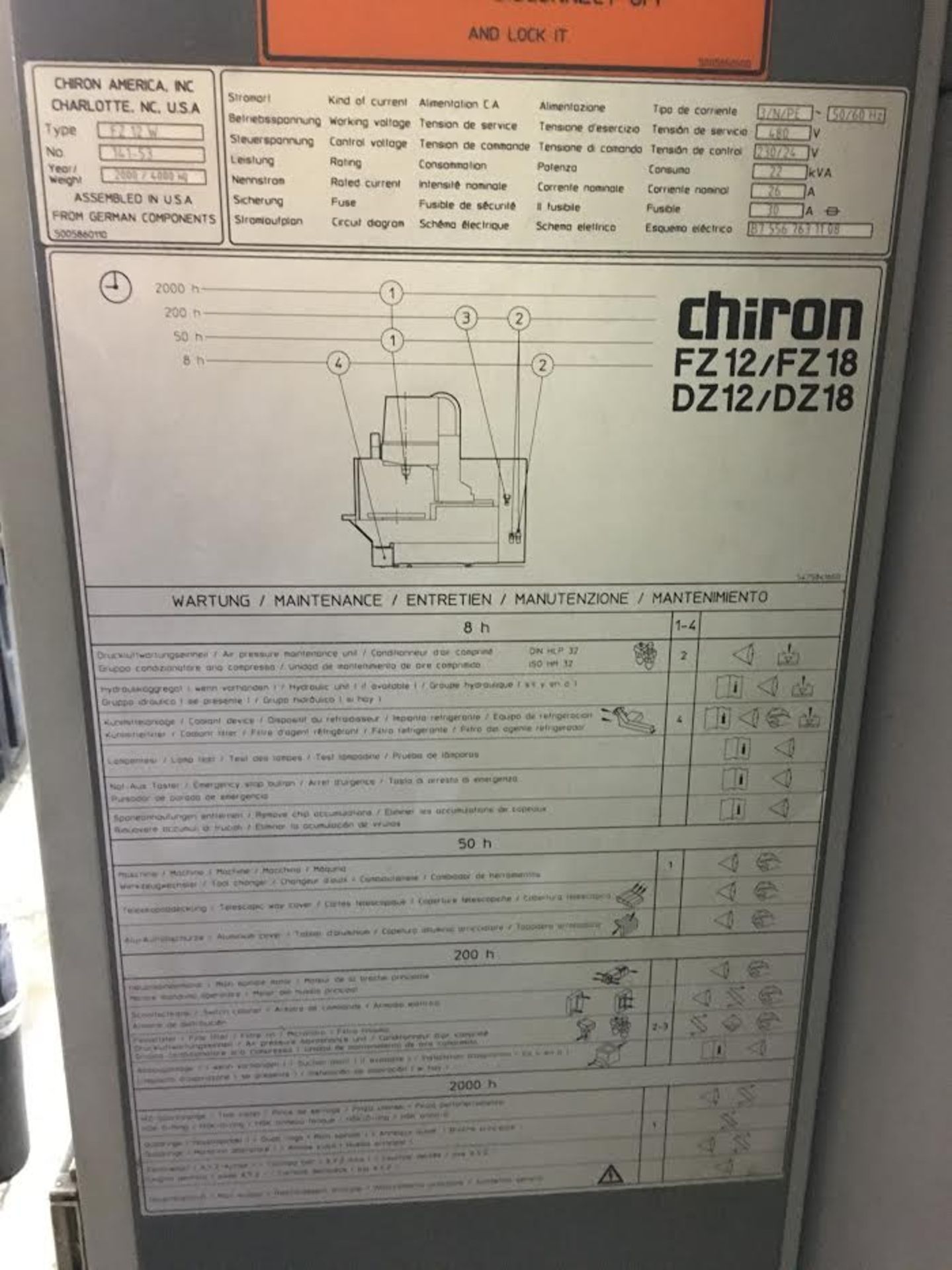 Chiron FZ-12W Magnum CNC Vertical Machining Center, S/N 469-33, New 1997 - Image 8 of 8