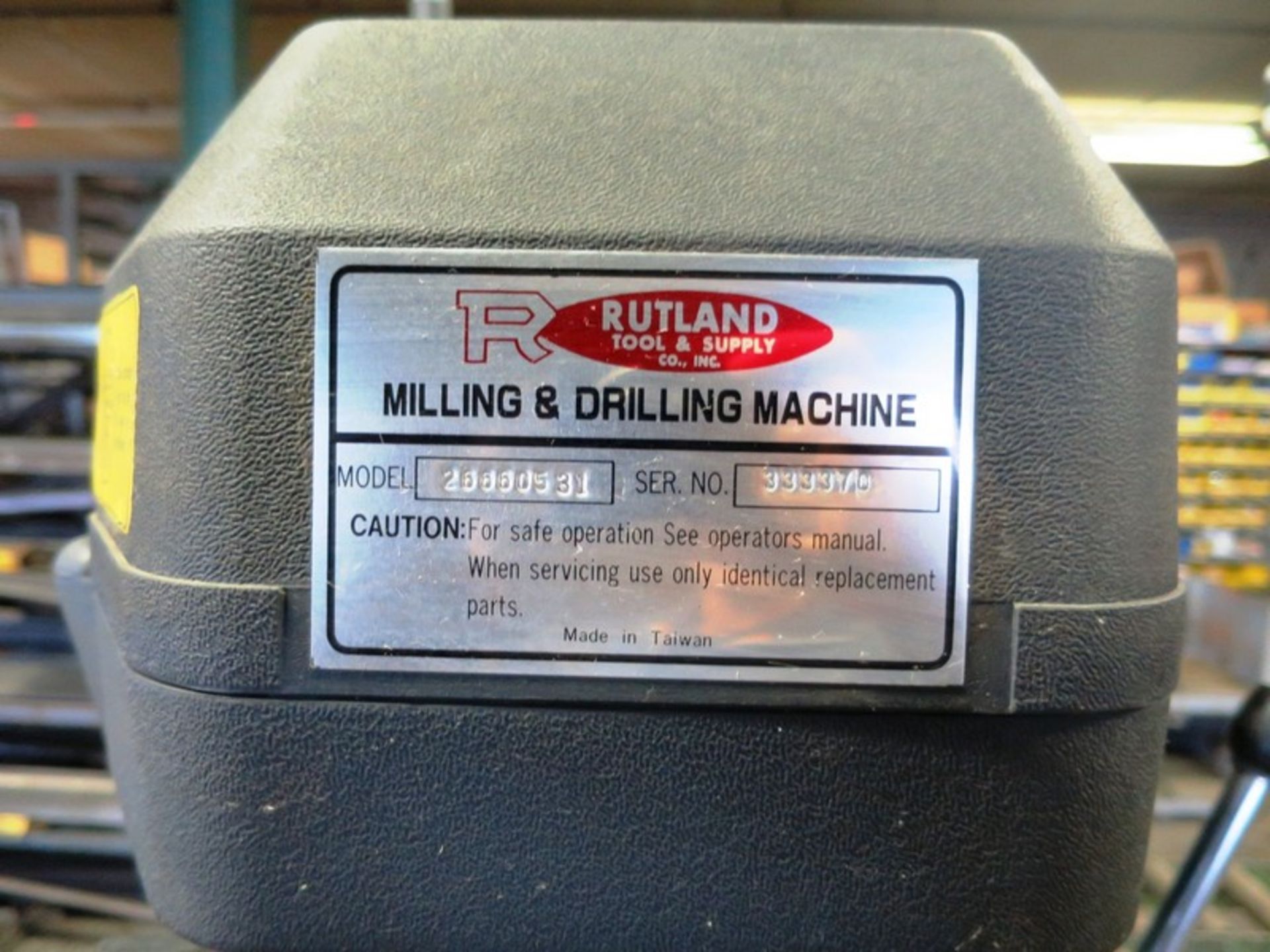 Rutland Milling and Drilling Machine Model: 26660531, S/N: 333370 - Image 2 of 2