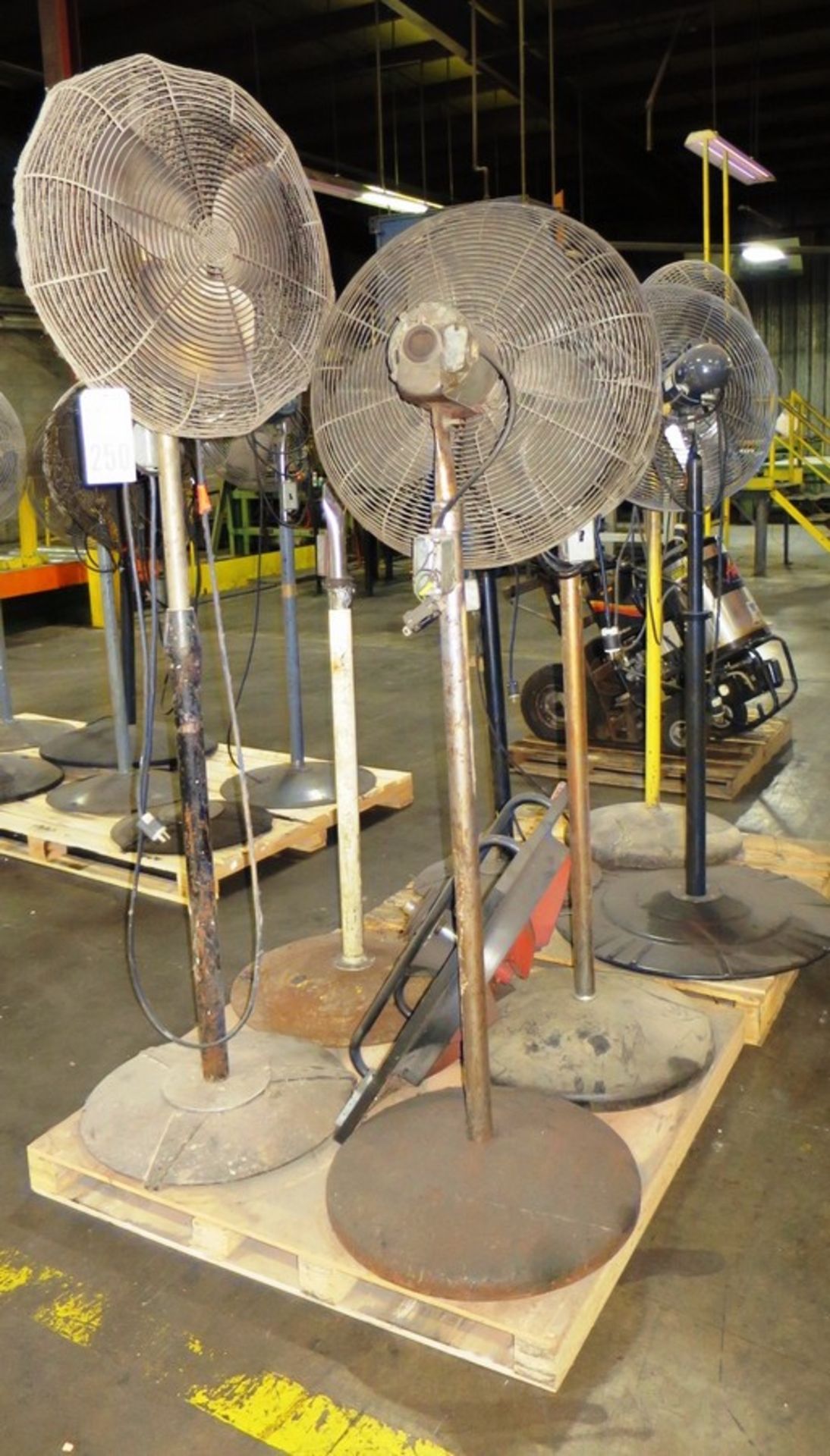 Lot of (6) Fans and (1) Pedestal