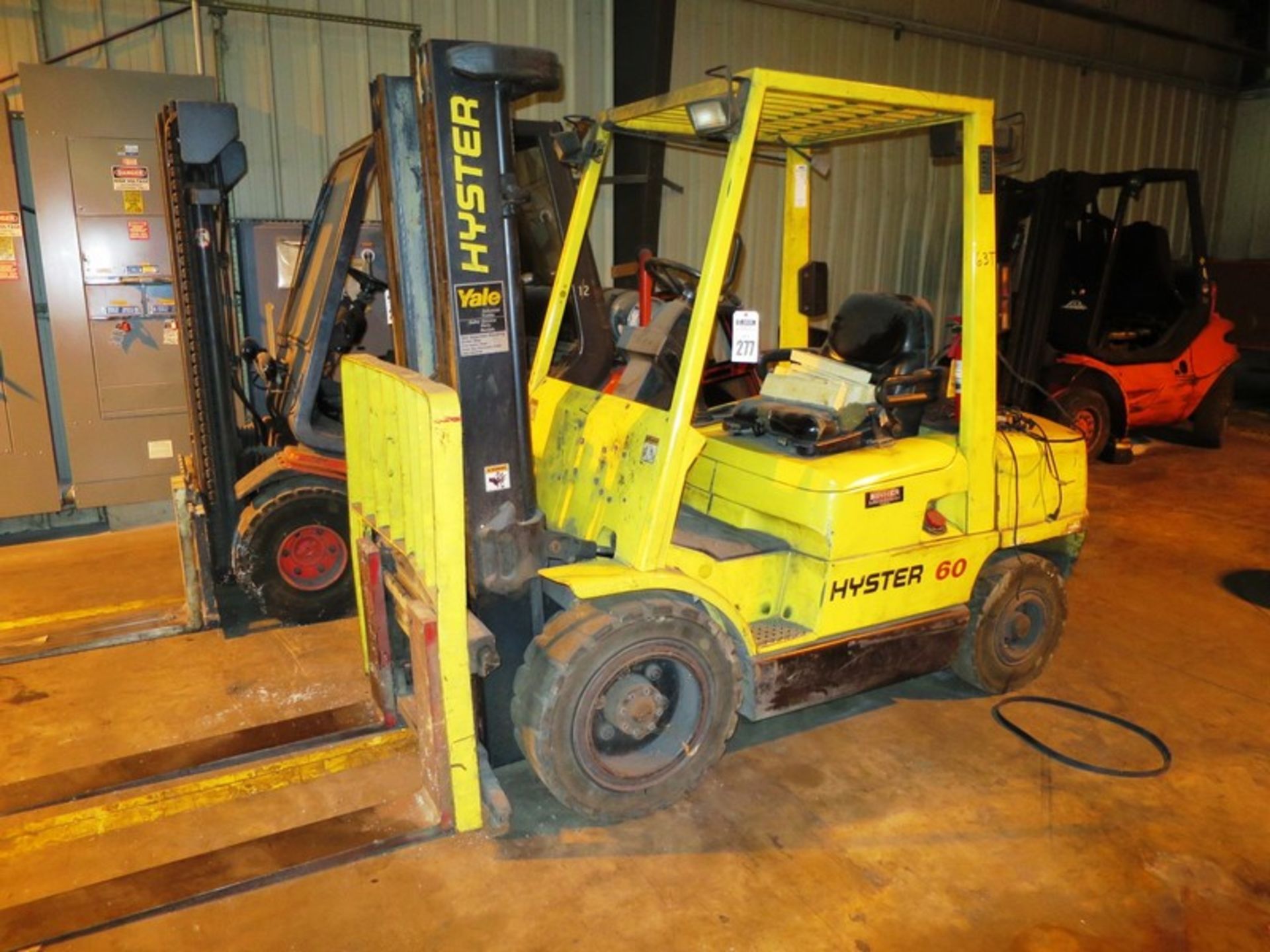 5,750 Hyster Model H60XM Lift Truck S/N: D177B30863T, Max Height 181", 1995