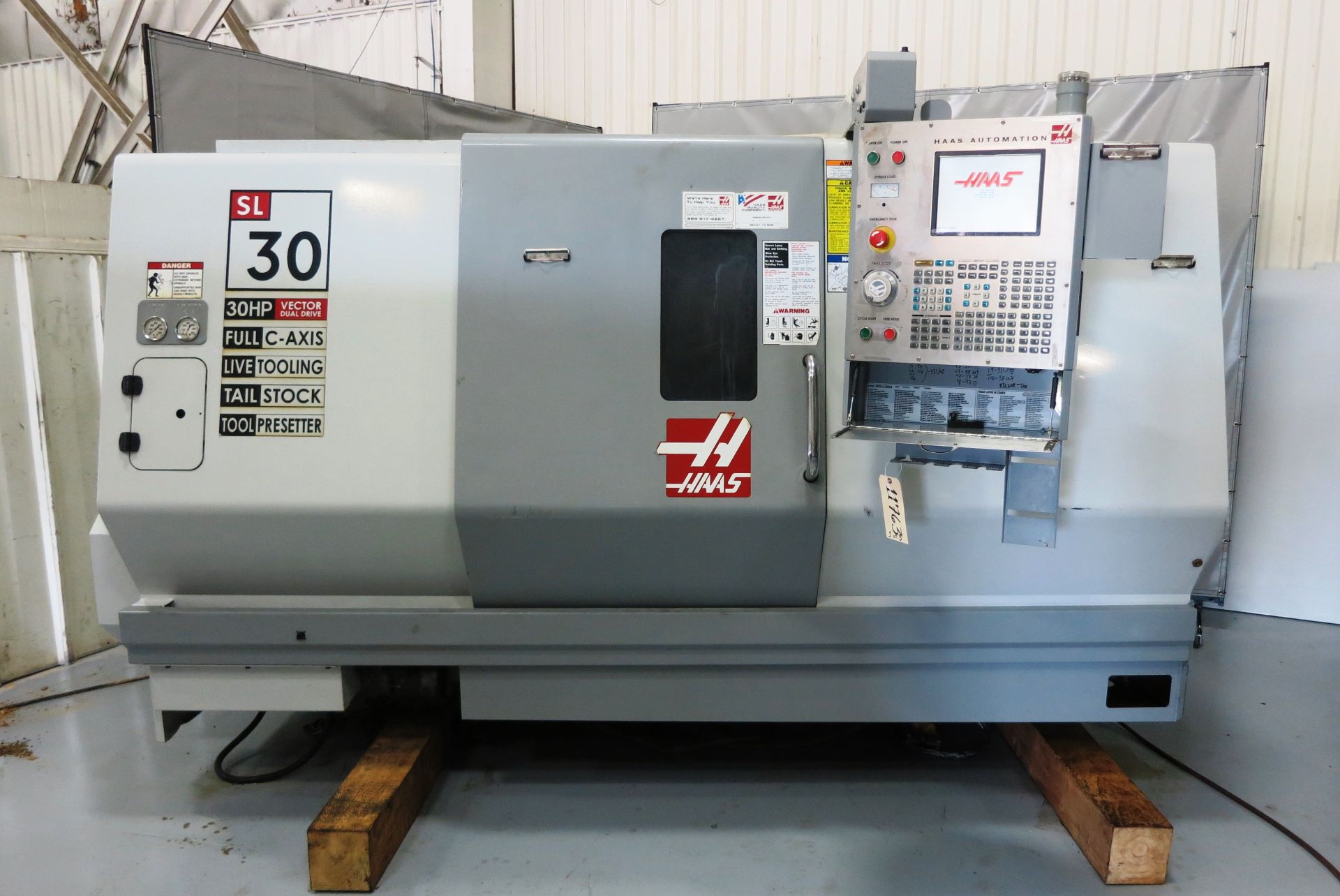 17"x34" Haas SL-30T 3-Axis CNC Turning Center lathe w/Live Tooling, S/N 73639, New 2006