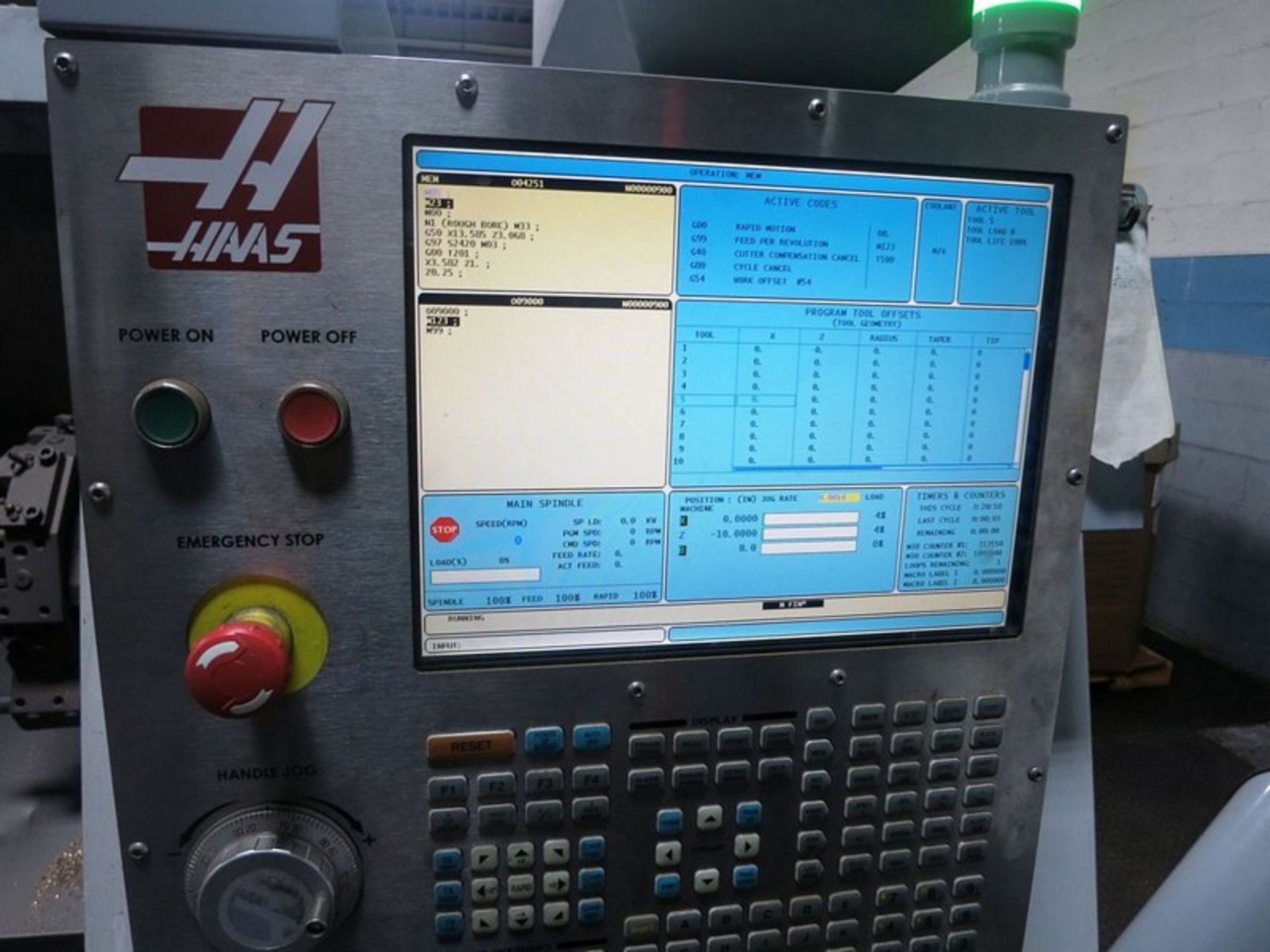 Haas SL-20T CNC 2-Axis Turning Center Lathe w/Epson 6 -Axis Material Handling Robot, S/N 3084991, - Image 3 of 8