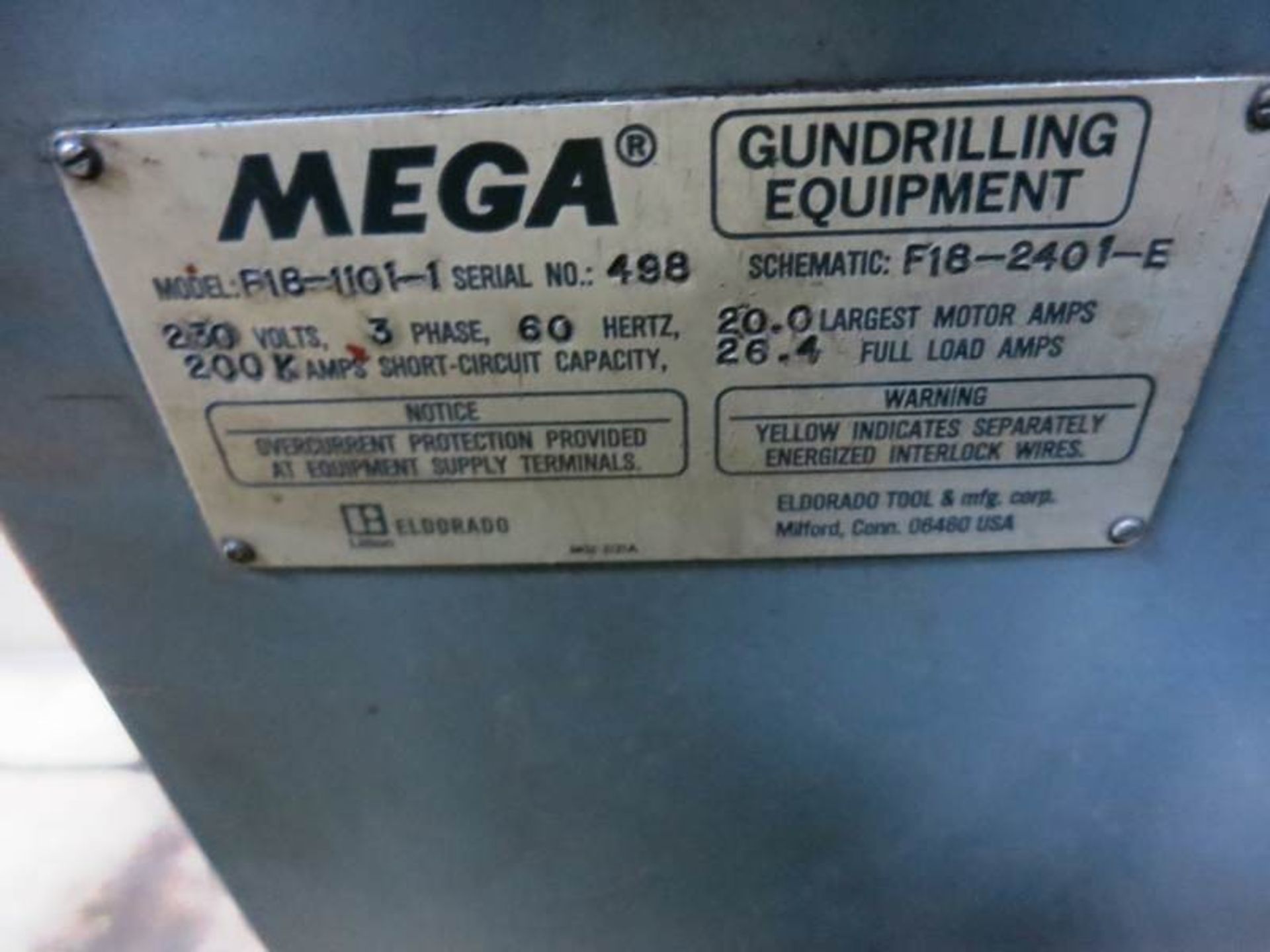 3/4" x 15" Eldorado Mega M-75-1032 Single Spindle Gun Drilling Machine, S/N 629 General - Image 5 of 10
