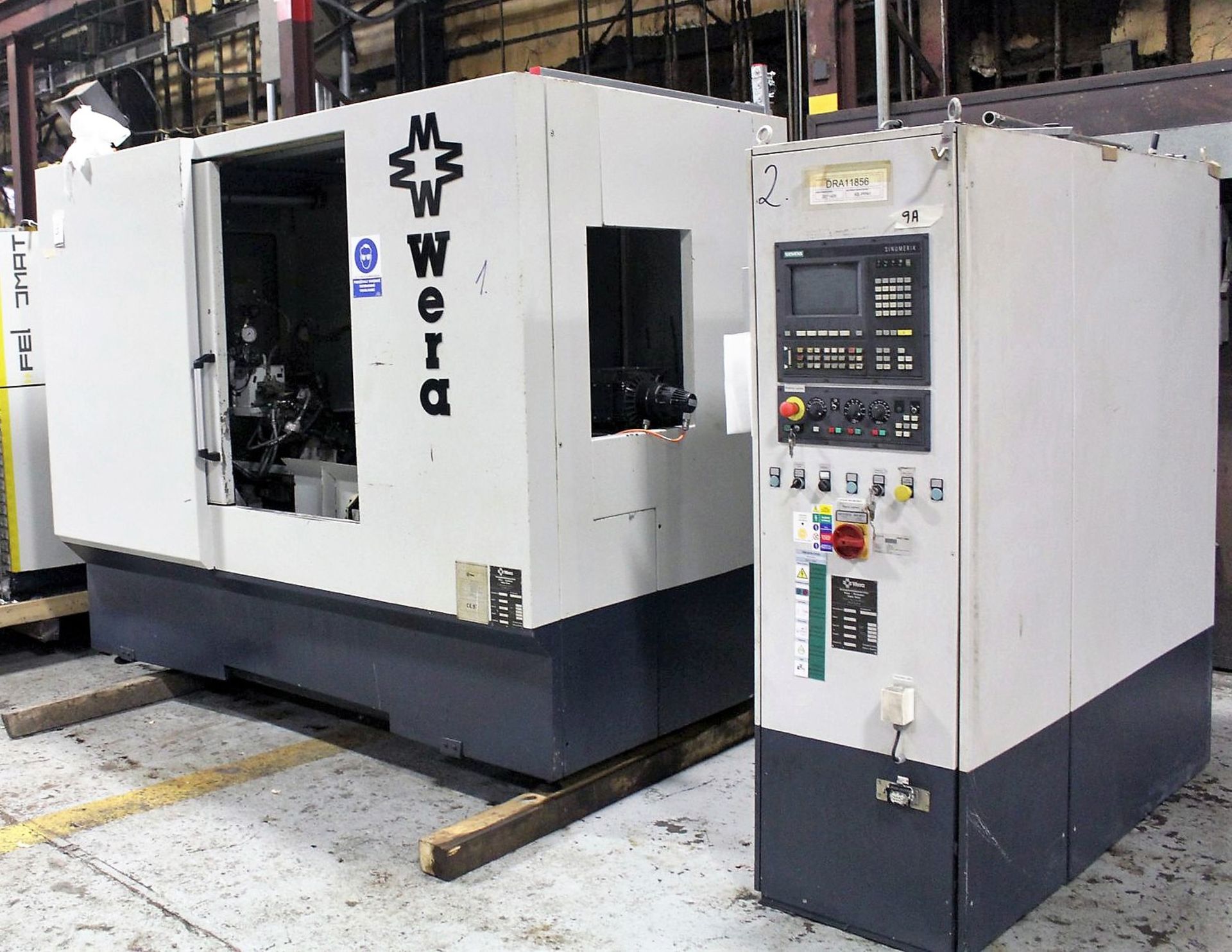 WERA MODEL RM-120 CNC GEAR PROFILATOR WITH FELSOMAT 9-PALLET PART STACKER, S/N 40-889-97