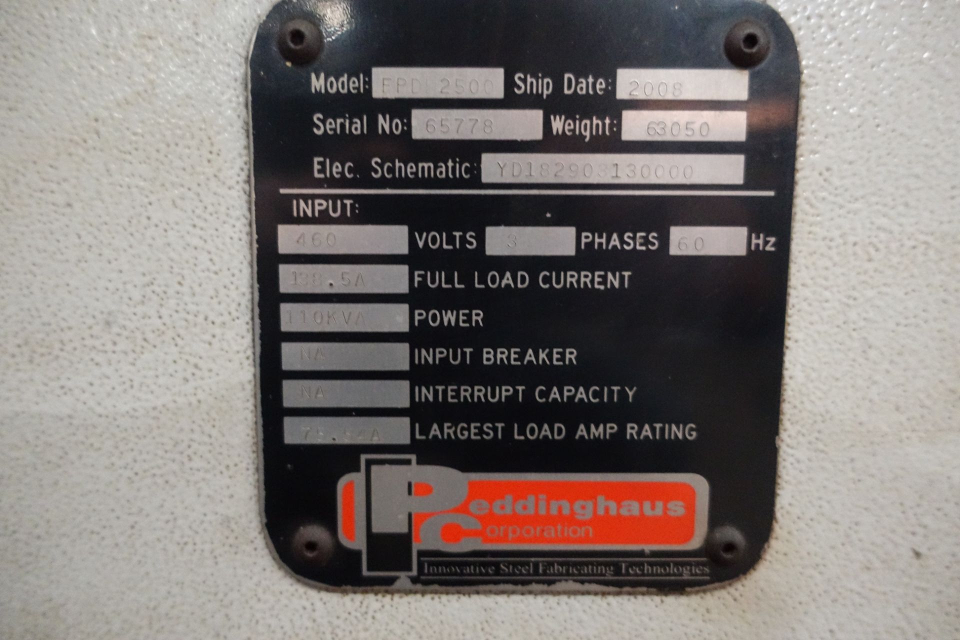 2008 PEDDINGHAUS FPDB-2500 CNC HEAVY PLATE PROCESSOR - Image 22 of 22