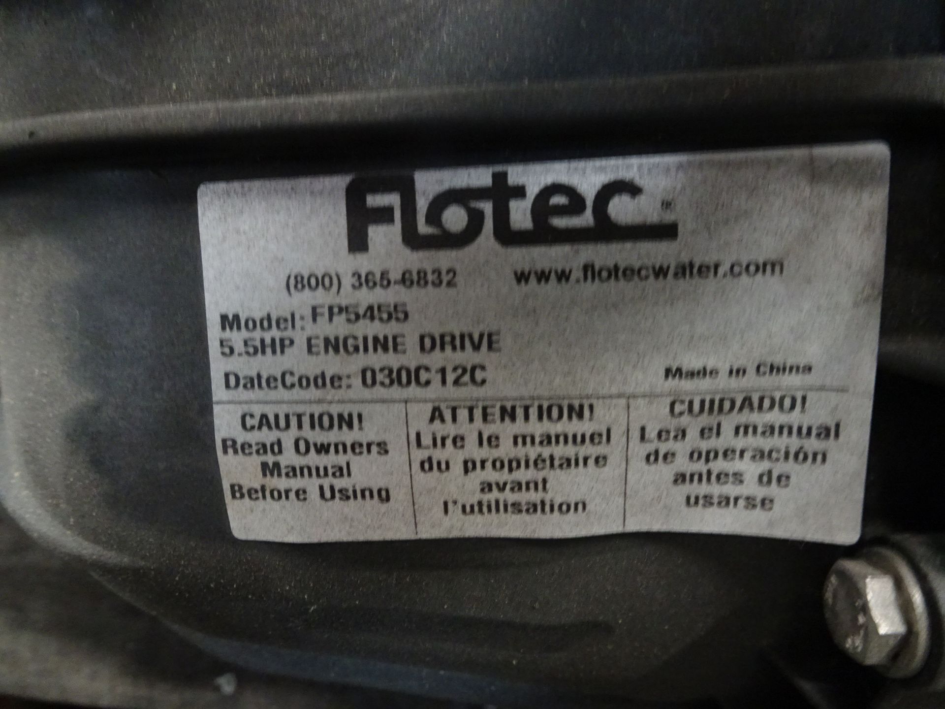 Flotec Model FP5455 5.5 HP Pump - Image 3 of 3