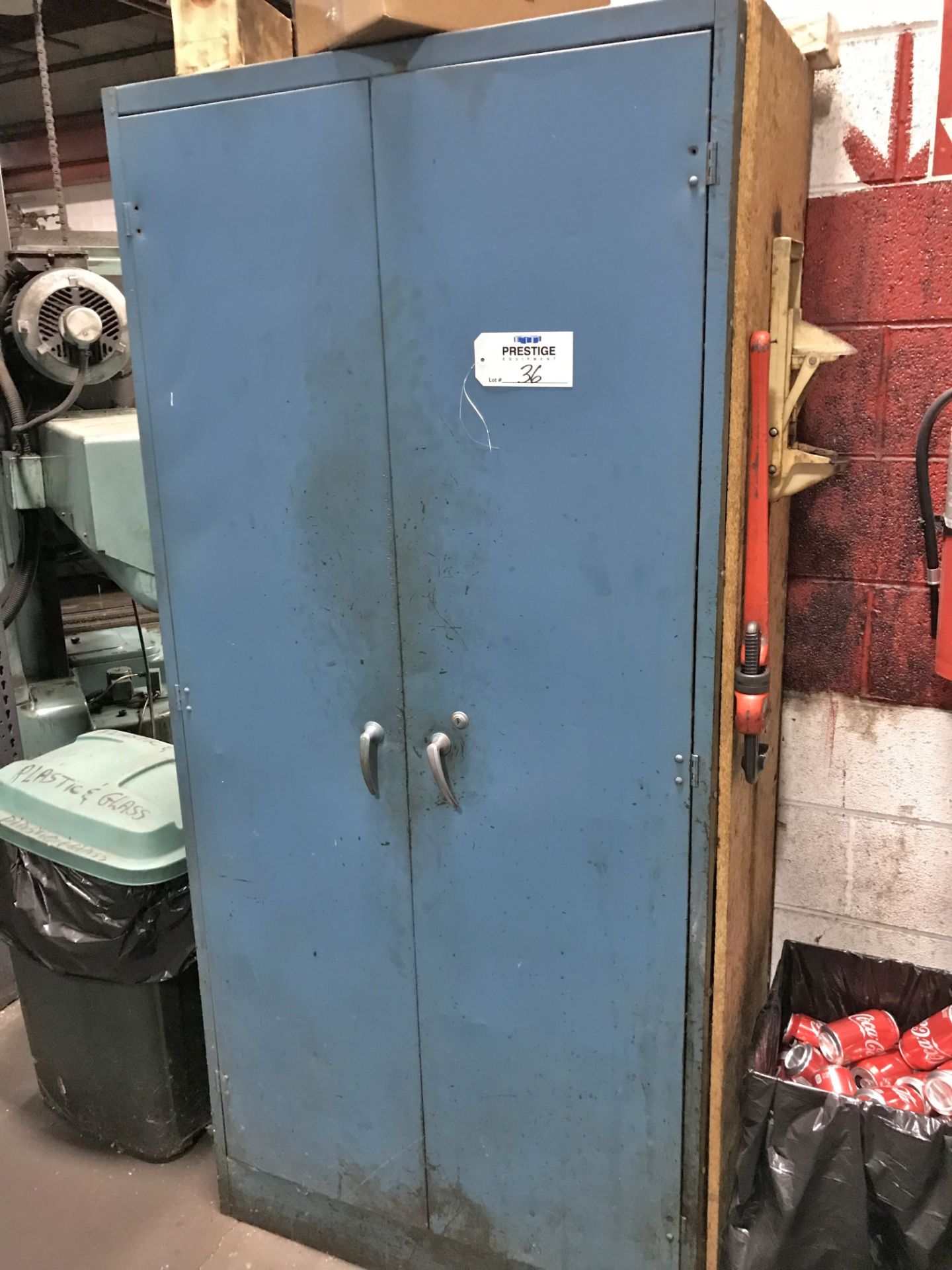 2-Door Steel Cabinet with Boring Bars, Drill Bits, Shell Mills, and Misc. Tooling