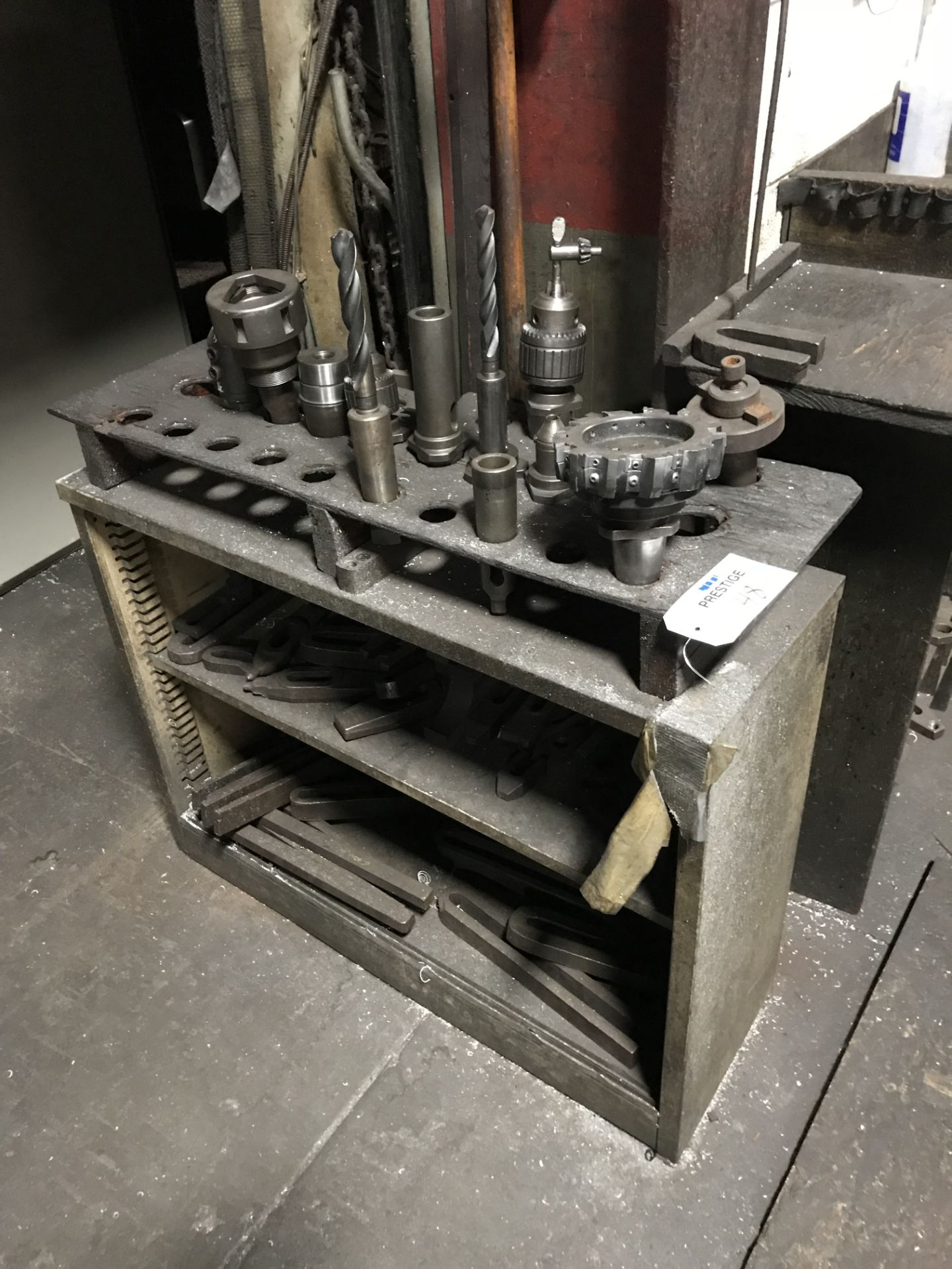 Rack of Assorted Tooling and Clamps