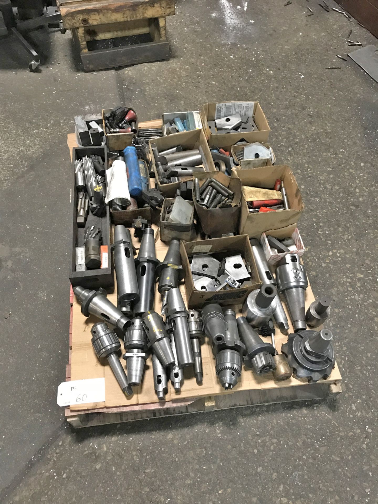 Skid of Assorted Tool Holders, Drill Bits and Tooling