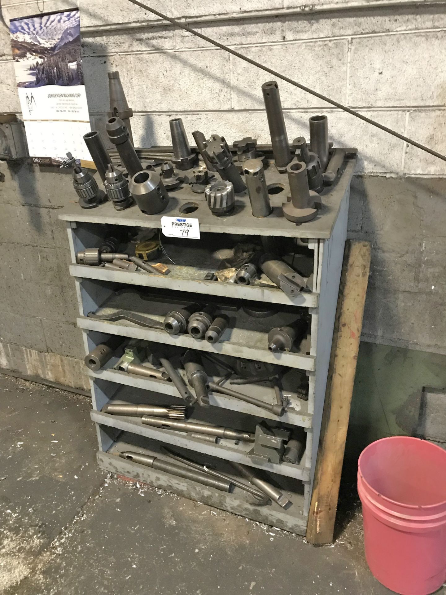 Rack of Assorted Tool Holders and other Tooling