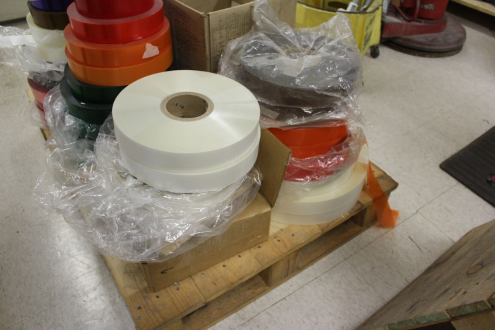 APPROX 30 FULL ROLLS OF CLEAR, MATTE AND COLOR 16-COLORS OF MYLAR 1 5/8 FOR TABBING - Image 2 of 3