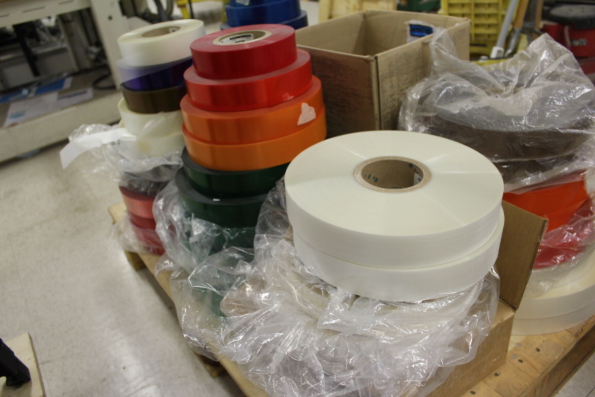 APPROX 30 FULL ROLLS OF CLEAR, MATTE AND COLOR 16-COLORS OF MYLAR 1 5/8 FOR TABBING - Image 3 of 3