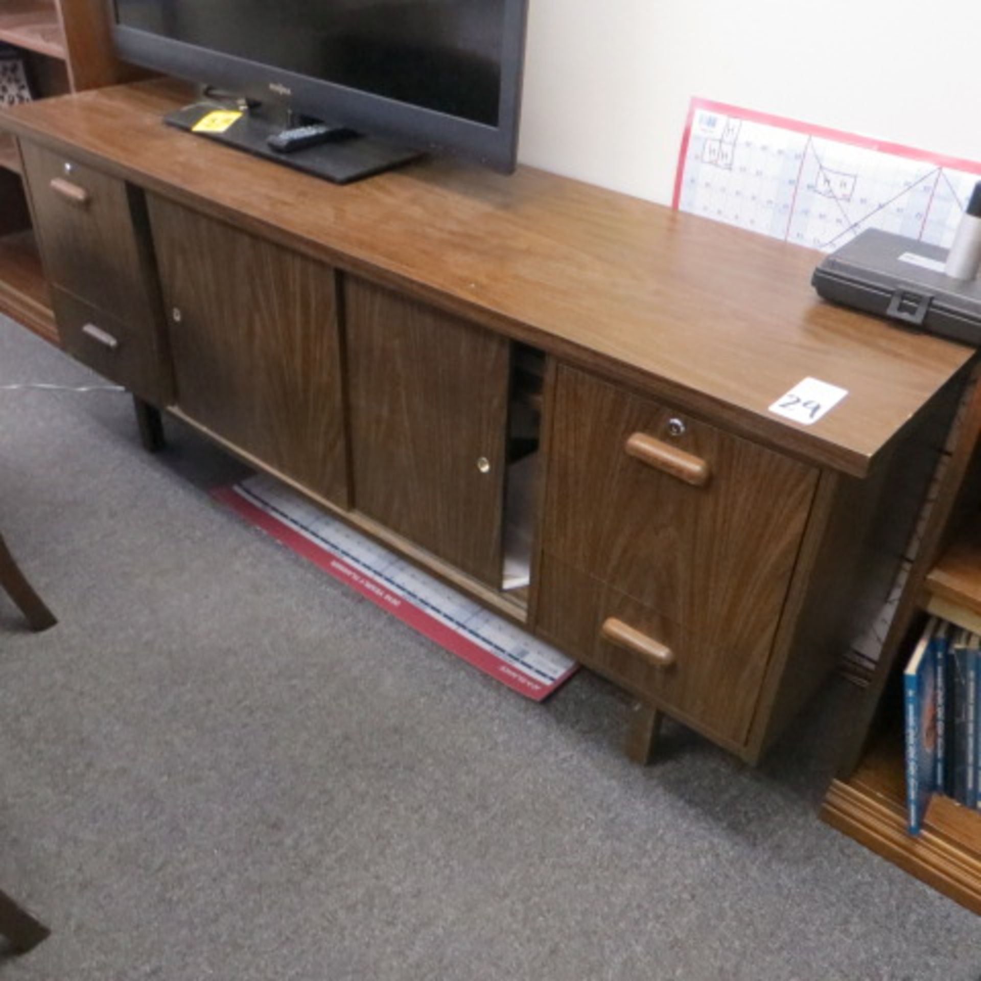 DESK W/ LEFT RETURN & 2 CREDENZAS - Image 2 of 2