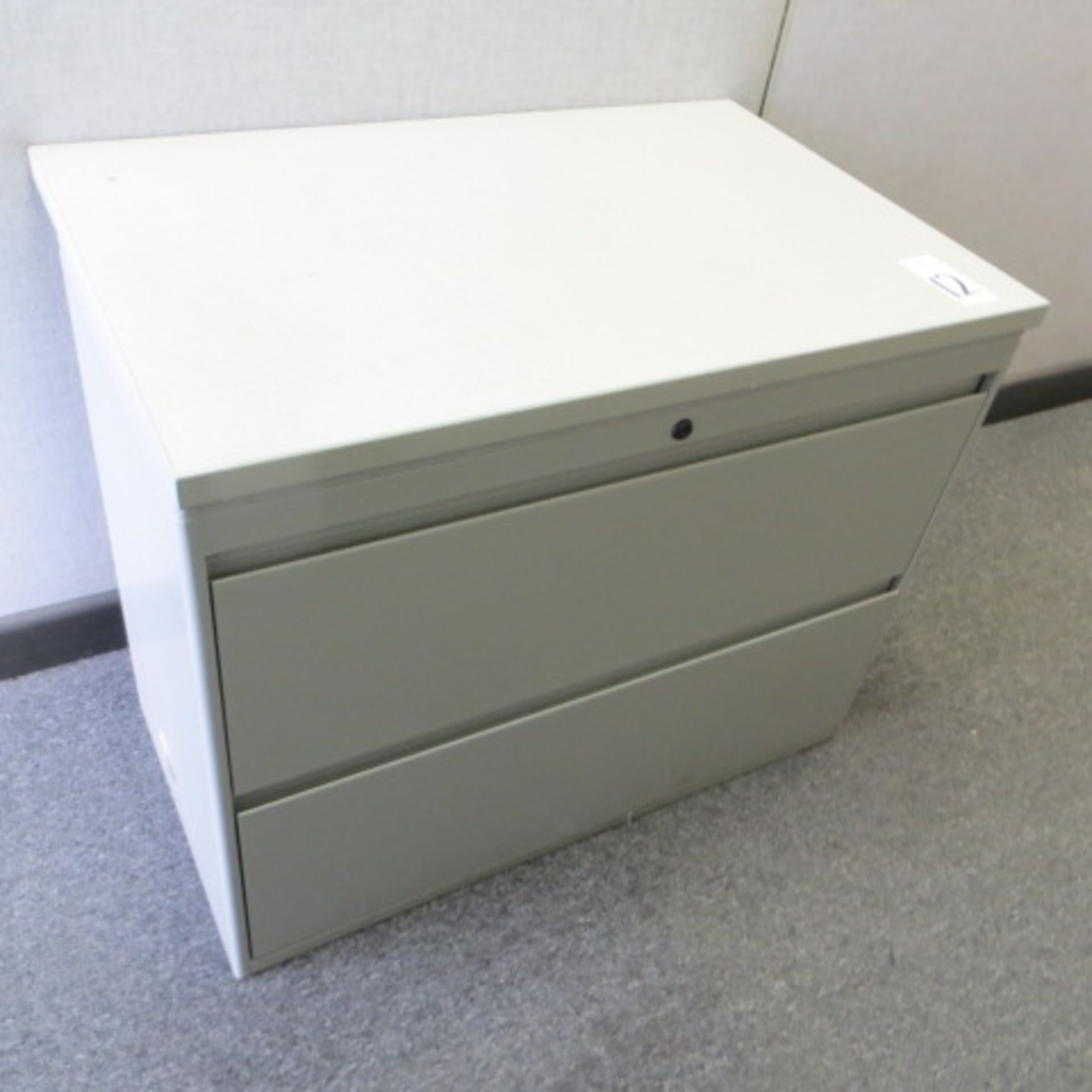 99" X 90" RECEPTION WORKSTATION W/ CURVED WORKTOP, LEDGE AND PEDESTAL - Image 2 of 2