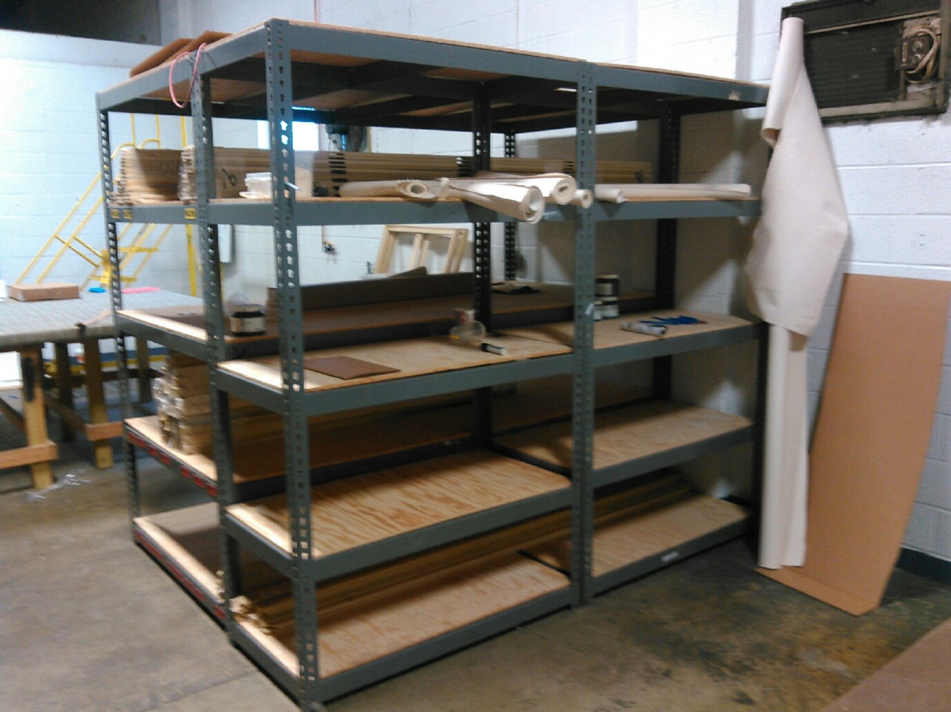 4-STEEL SHELVES-NO CONTENTS