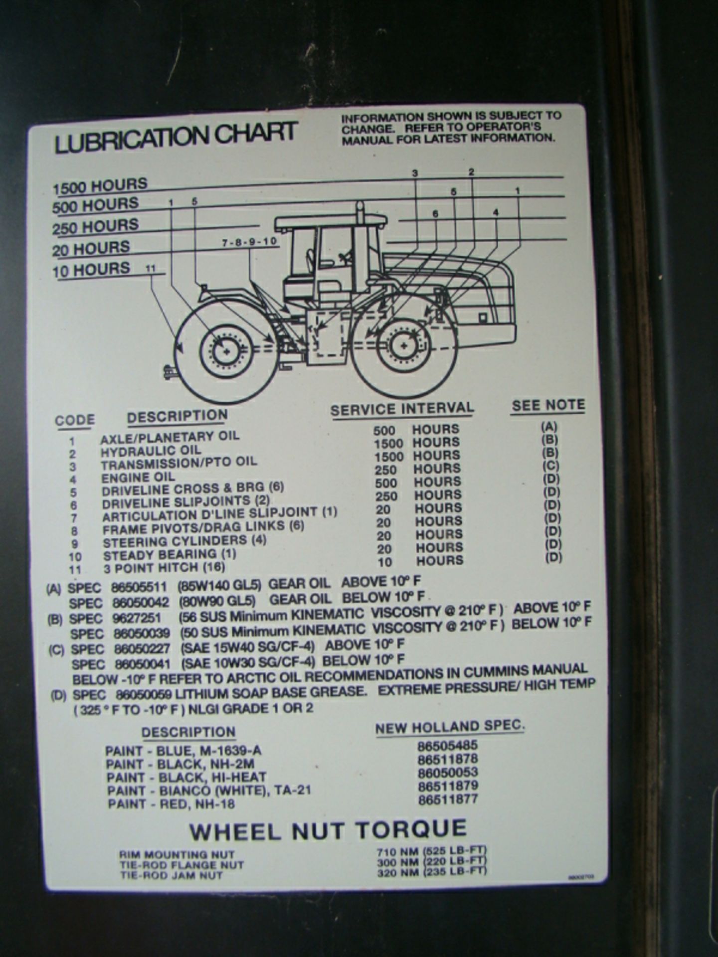 1996 New Holland 9282 tractor, 4x4, 3,515 hours, 5.9 Cummins, Good Year 18.4-38 duals 50%, - Image 19 of 26