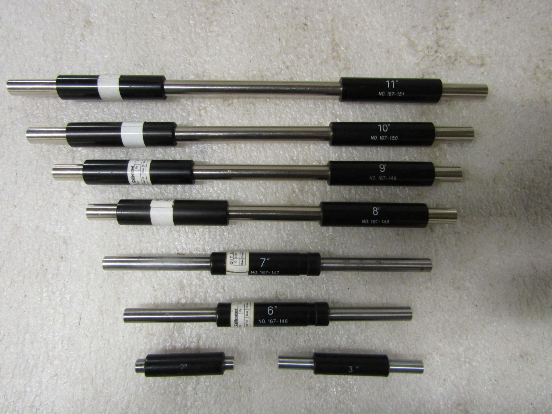 Mitutoyo Standard Calibration Rods 8 piece set from 2" to 11" in case