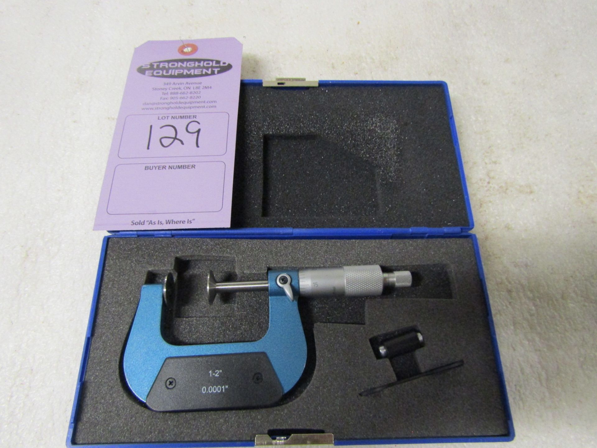 Disc Micrometer unit 1-2" range with 0.0001" accuracy with standard calibration rod in case