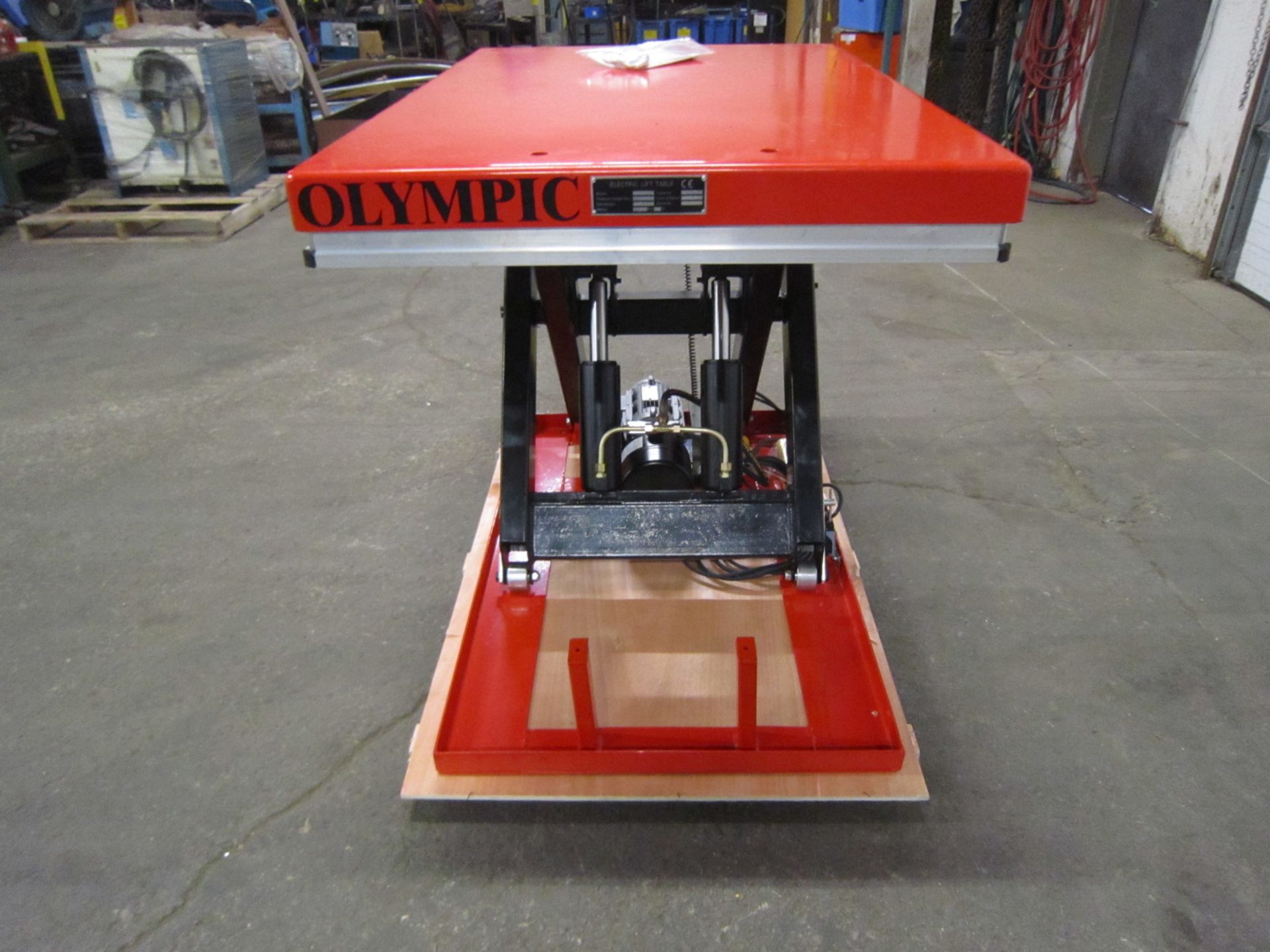 Olympic Hydraulic Lift Table 32" x 52" x 40" lift - 4000lbs capacity - UNUSED and MINT - 115V - Image 2 of 2