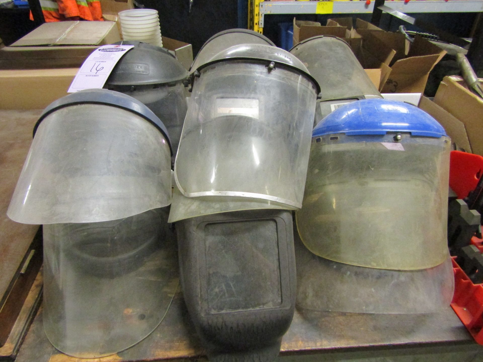 Lot of welding and protective masks / helmets