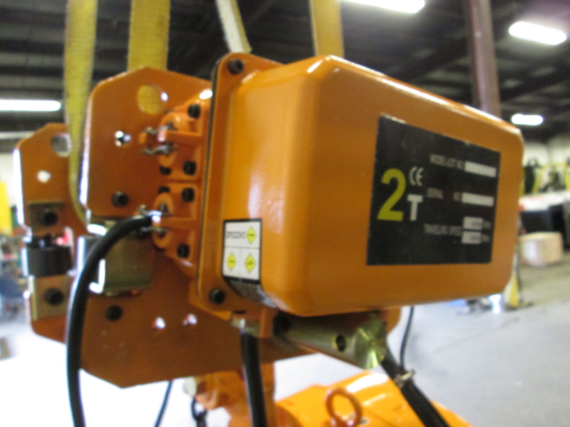 RW 2 Ton Electric chain hoist with power trolley and 8 button pendant controller - 220V - 20 foot - Image 2 of 3