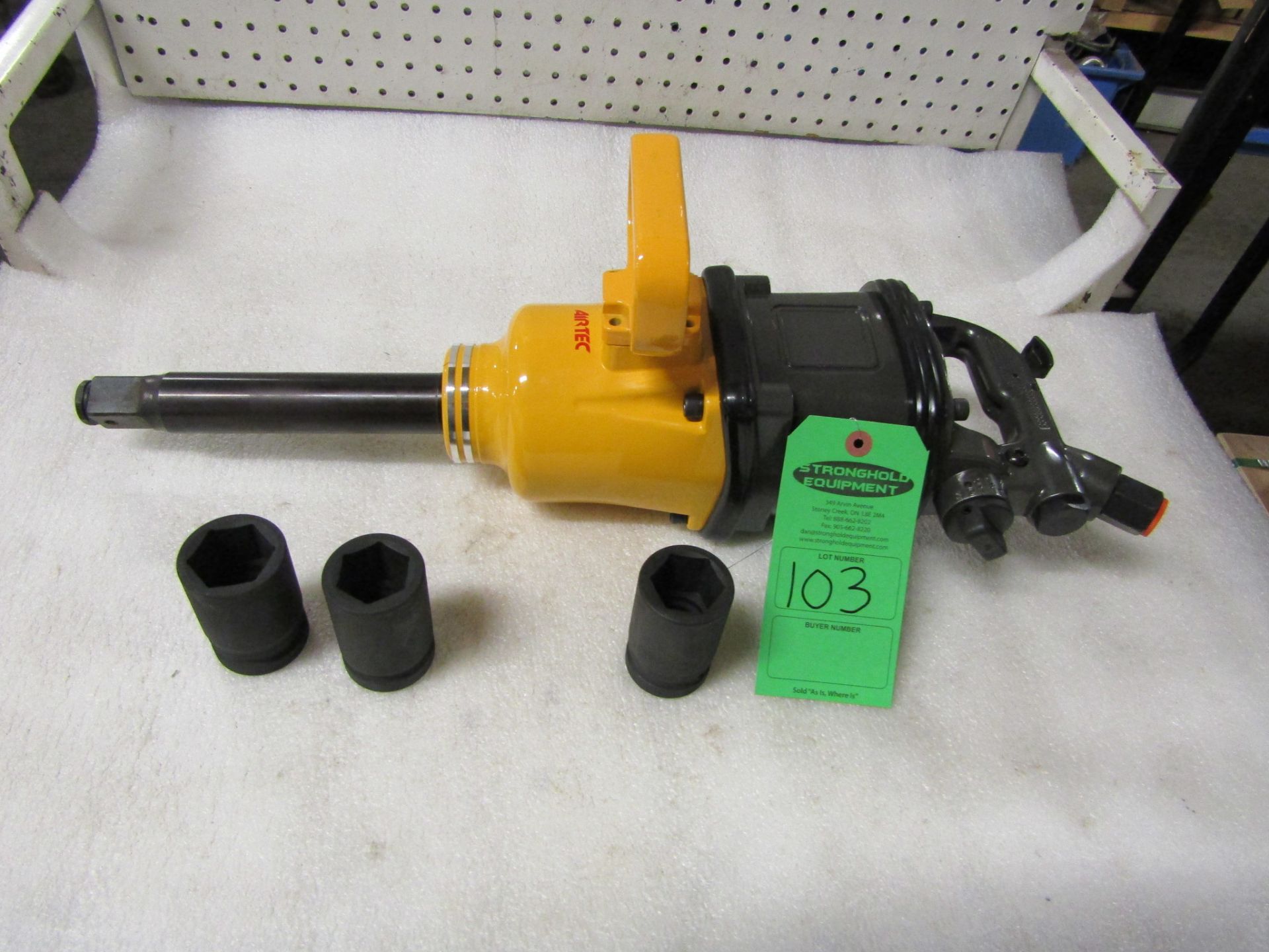 Airtec Extended Reach 1" Drive Air Impact Wrench - MINT UNUSED impact gun complete with sockets in