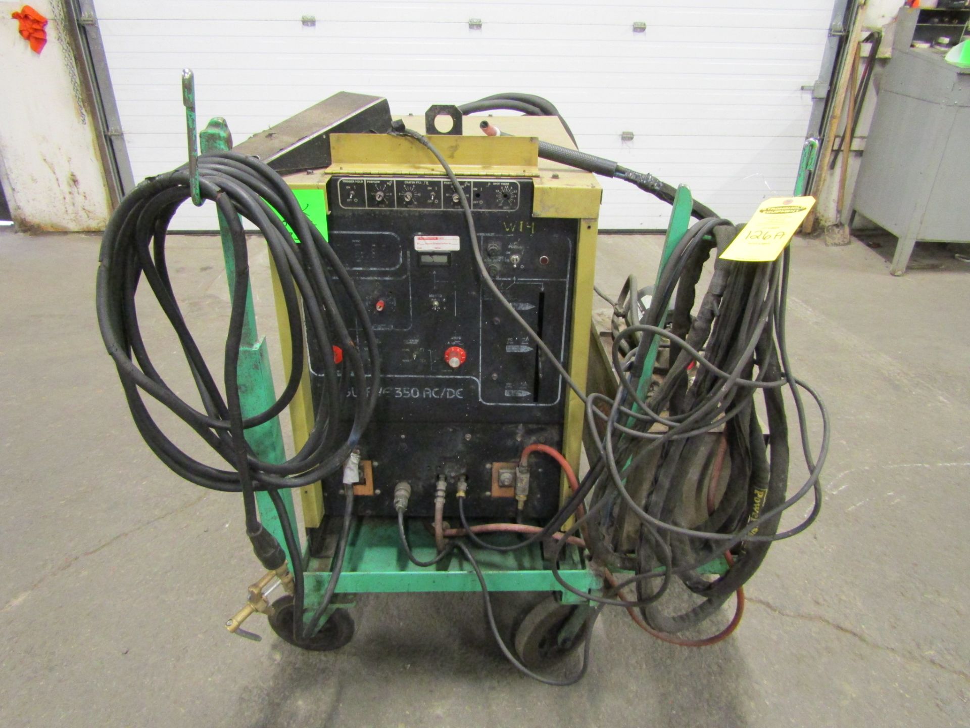 Hobart Tigwave 350 AC/DC Tig Welder 350 Amp with gun, cables and cart and water cooler