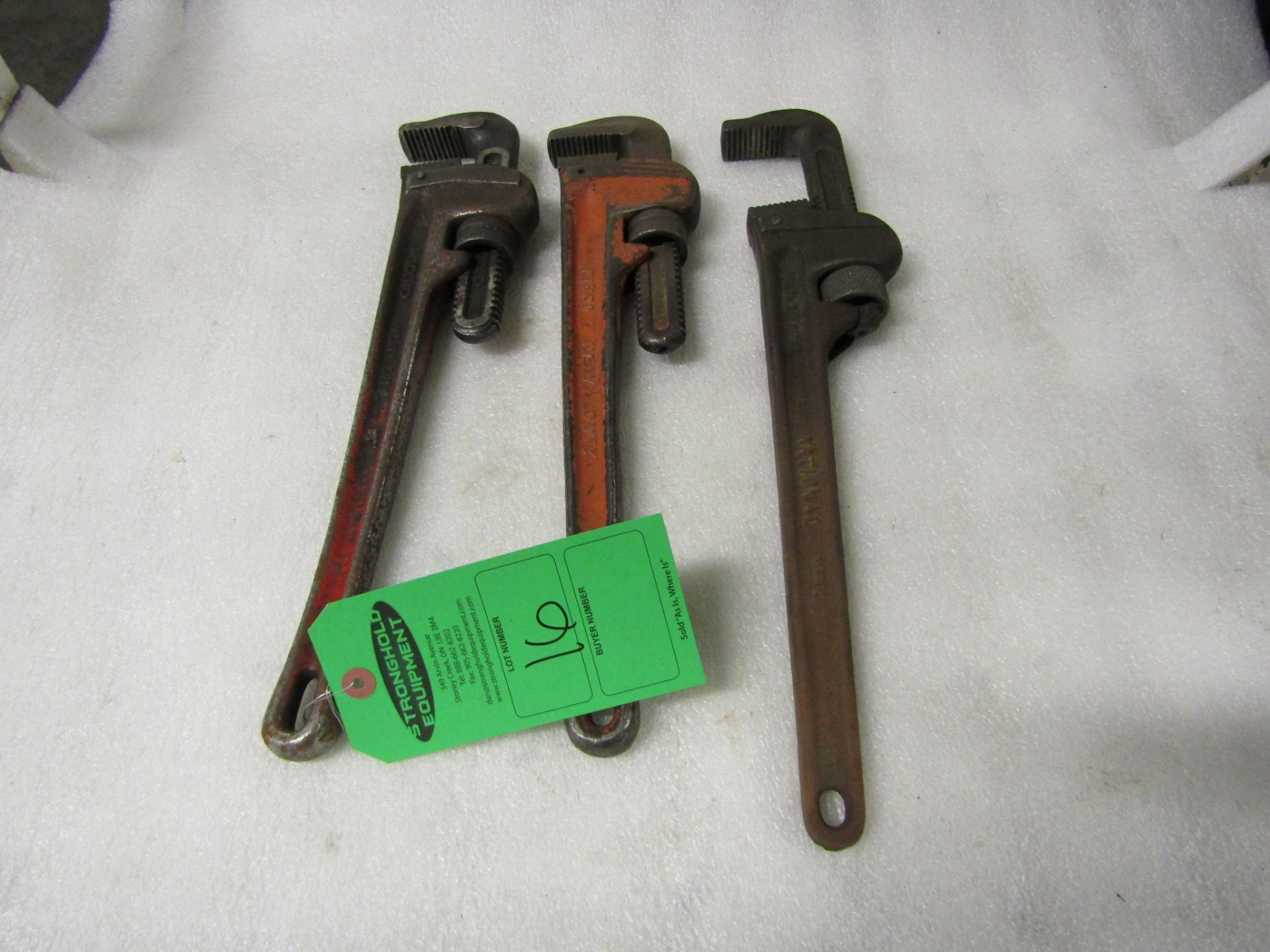 Lot of 3 Ridgid Pipe Wrenches