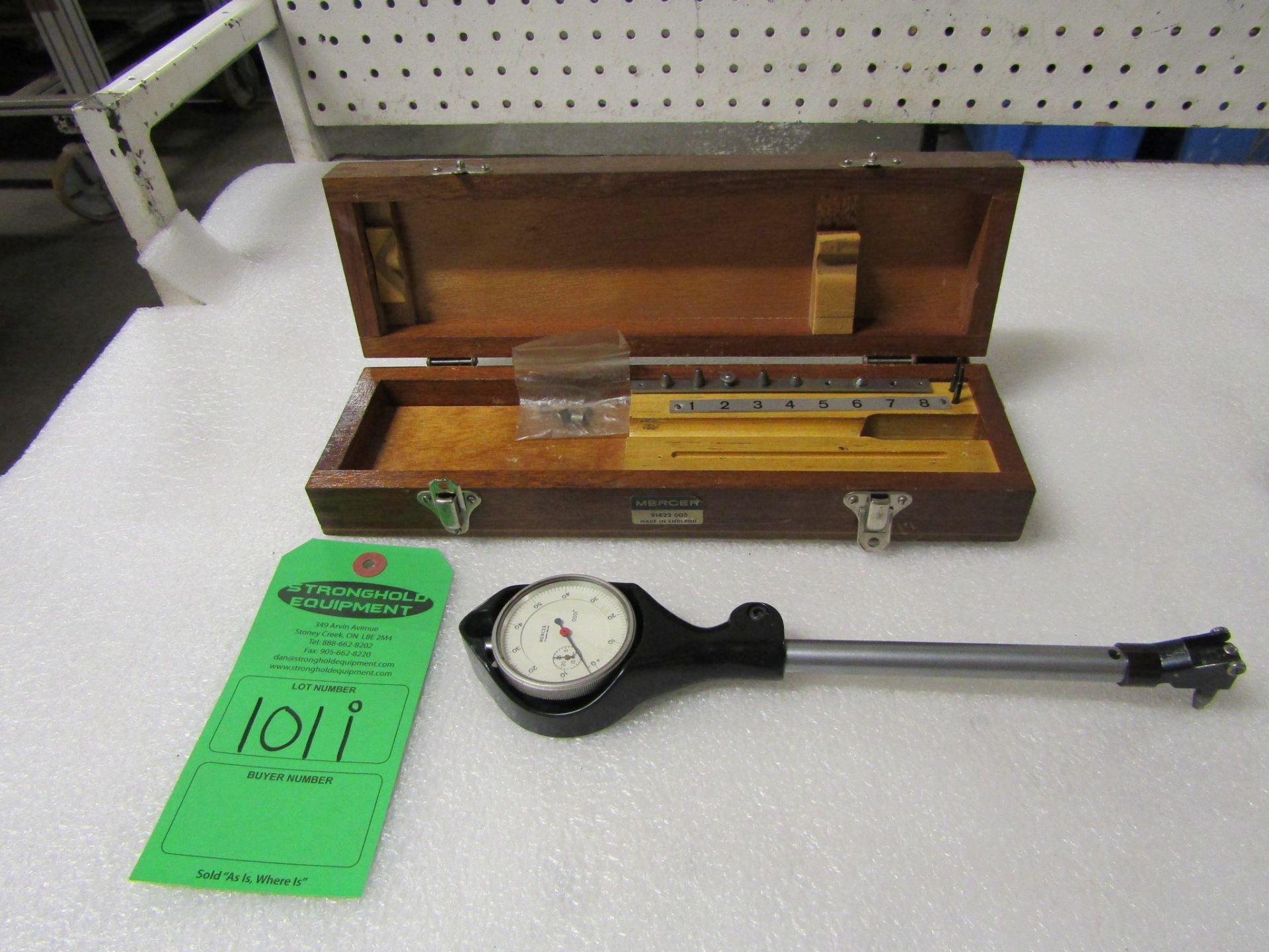 Mercer Dial Bore Gauge Unit in case with attachments