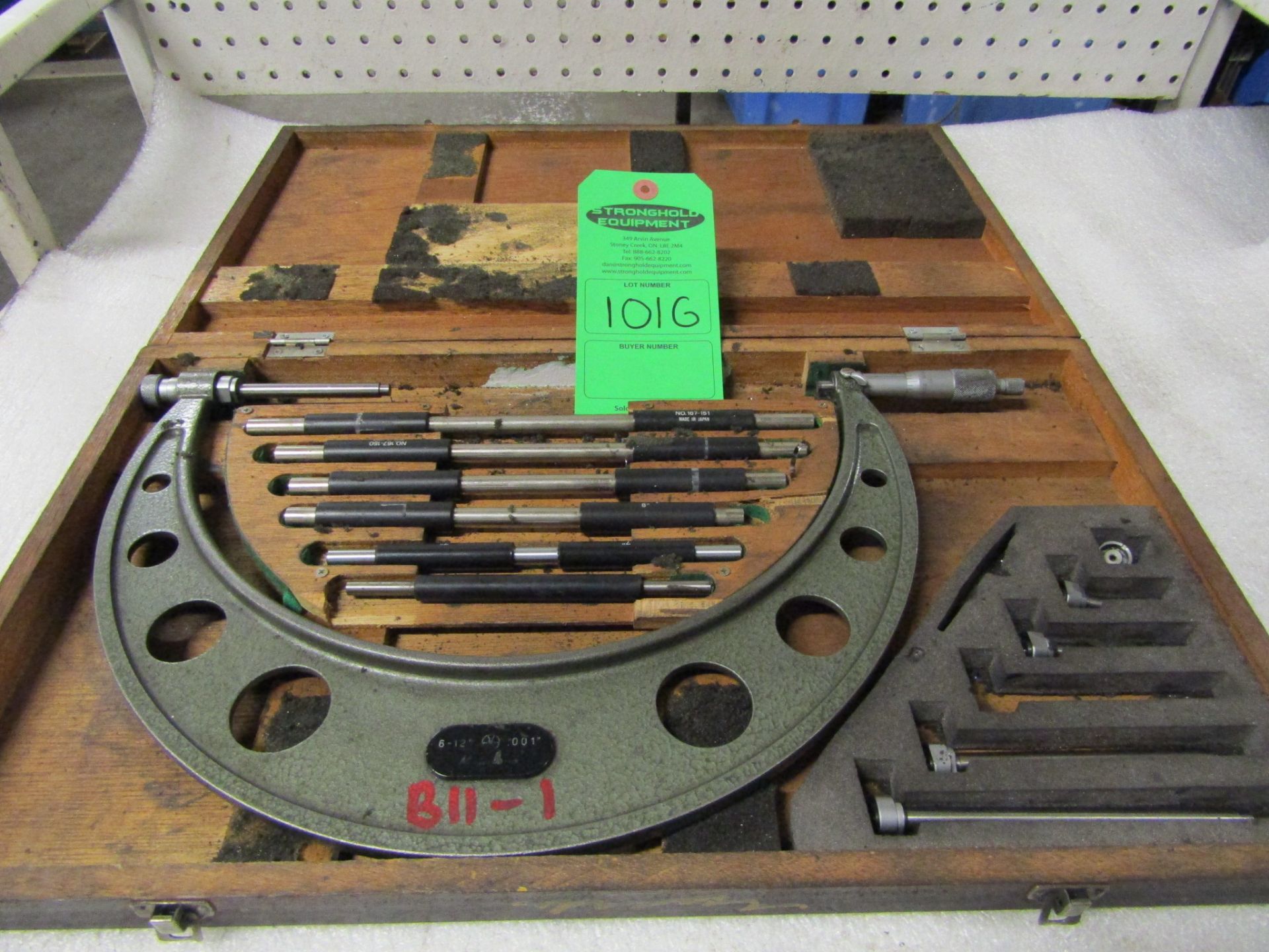 MINT Mitutoyo 6-12" Micrometer Set with Standards and attachments in case 0.001" accuracy