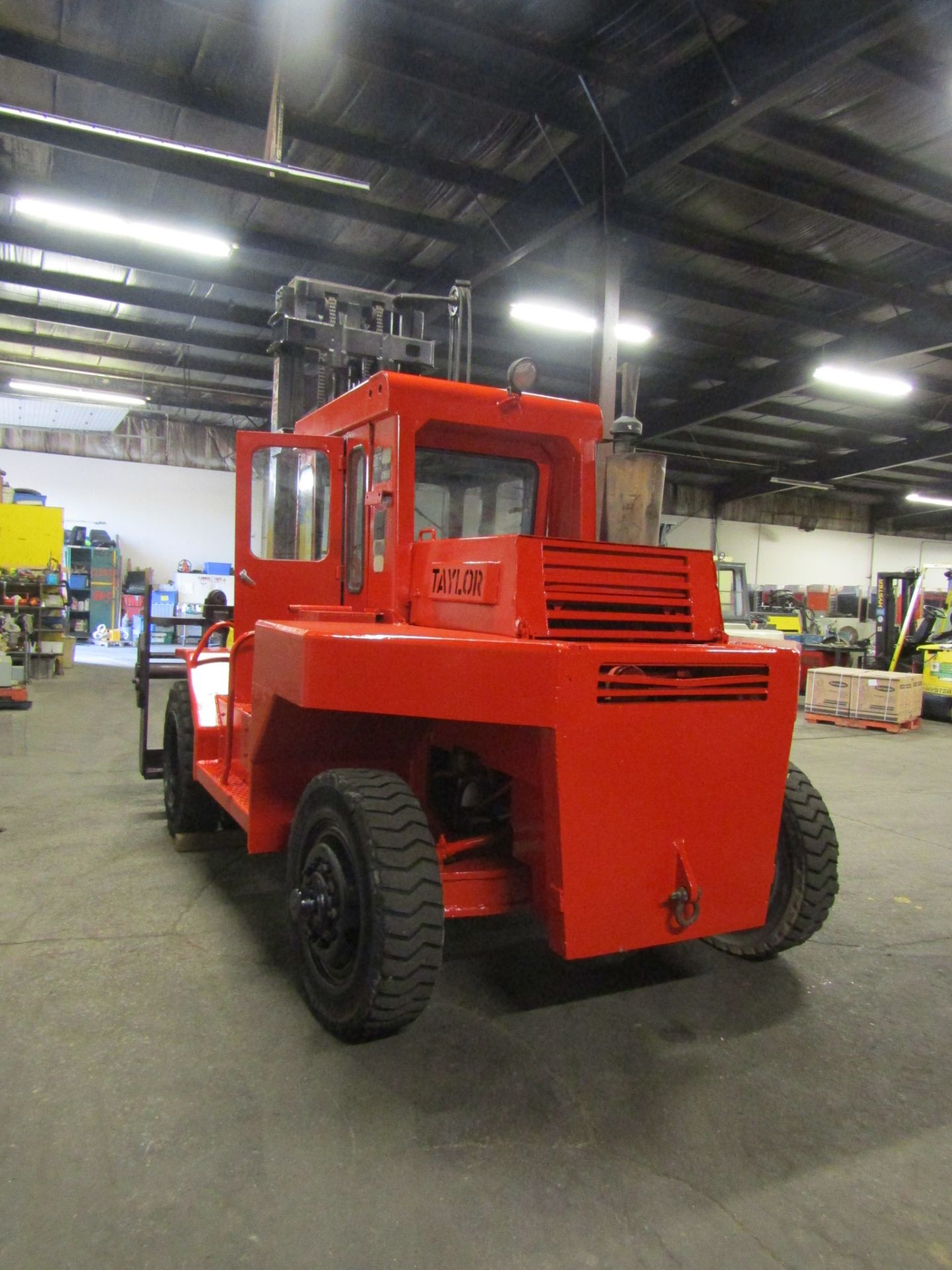 Taylor 18000lbs Capacity OUTDOOR Forklift - foam filled tires with 8 FOOT FORKS, Diesel powered with - Image 2 of 3