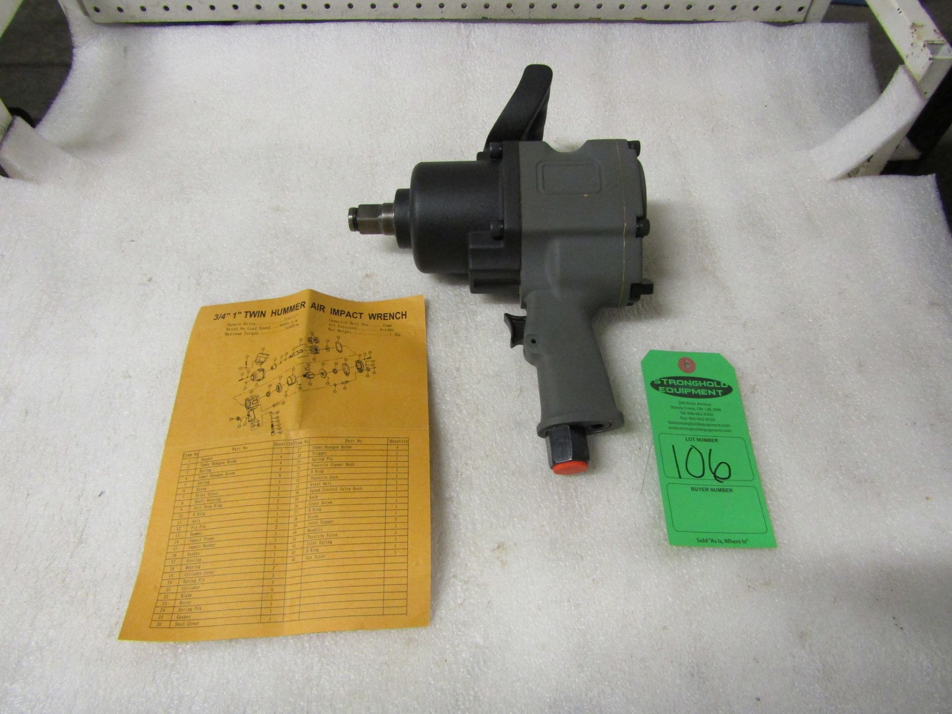 3/4" Drive - 1" twin hammer Air Impact Wrench - MINT UNUSED impact gun - Image 2 of 2