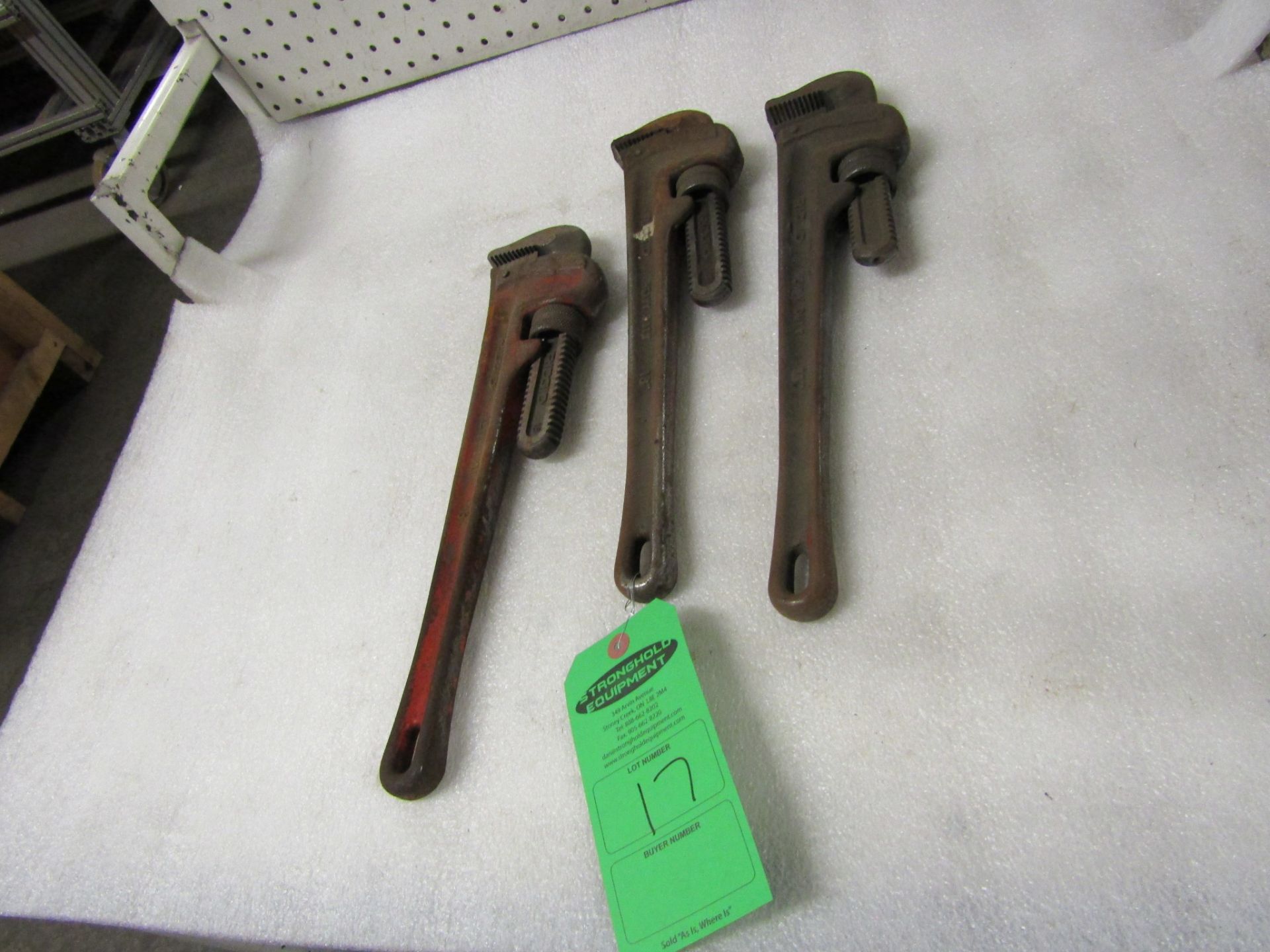 Lot of 3 Ridgid Pipe Wrenches