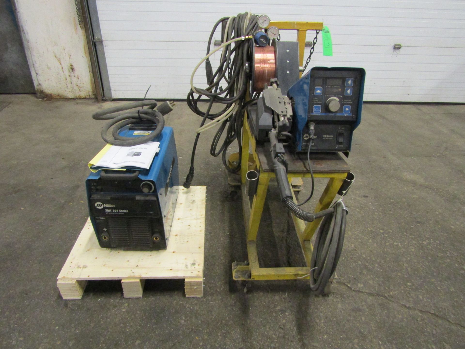 Miller XMT 304 CC/CV with 70 series 4-wheel Wire Feeder - 300 amp Mig Stick Tig and pulse mig -