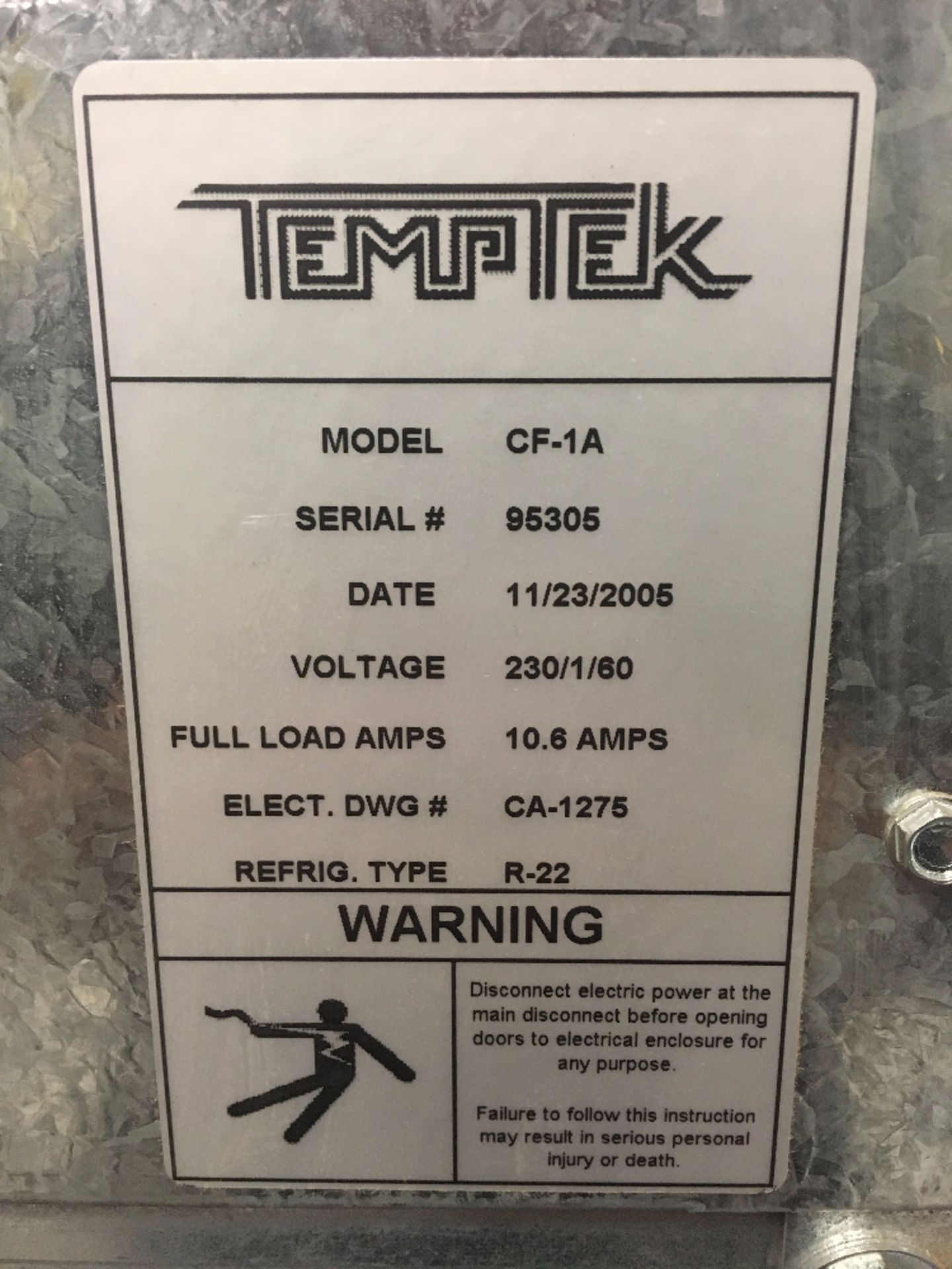 Temptek Air Cooled Small Water Chiller - Image 2 of 2