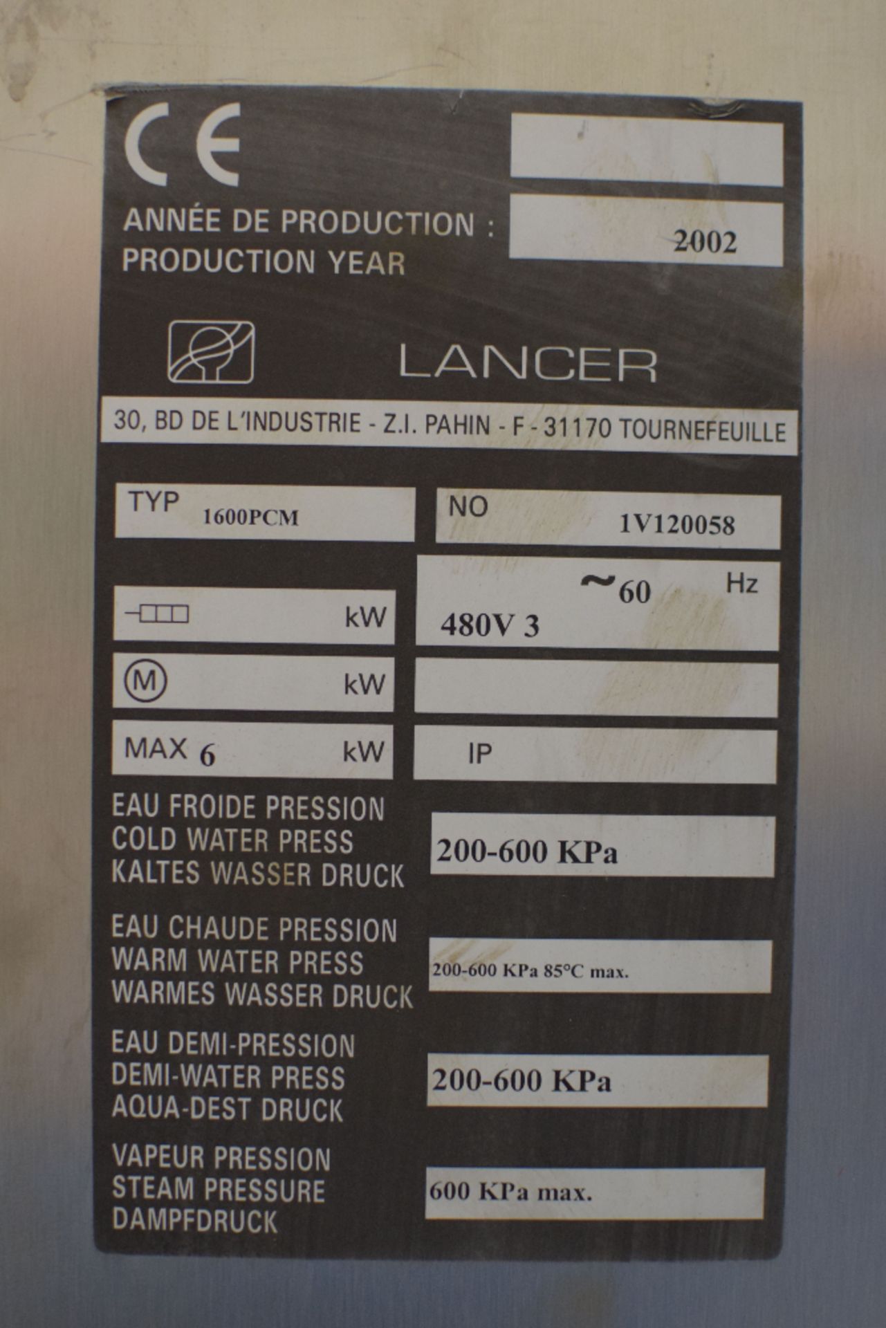 Lancer 1600PCM Glass Washer - Image 5 of 5