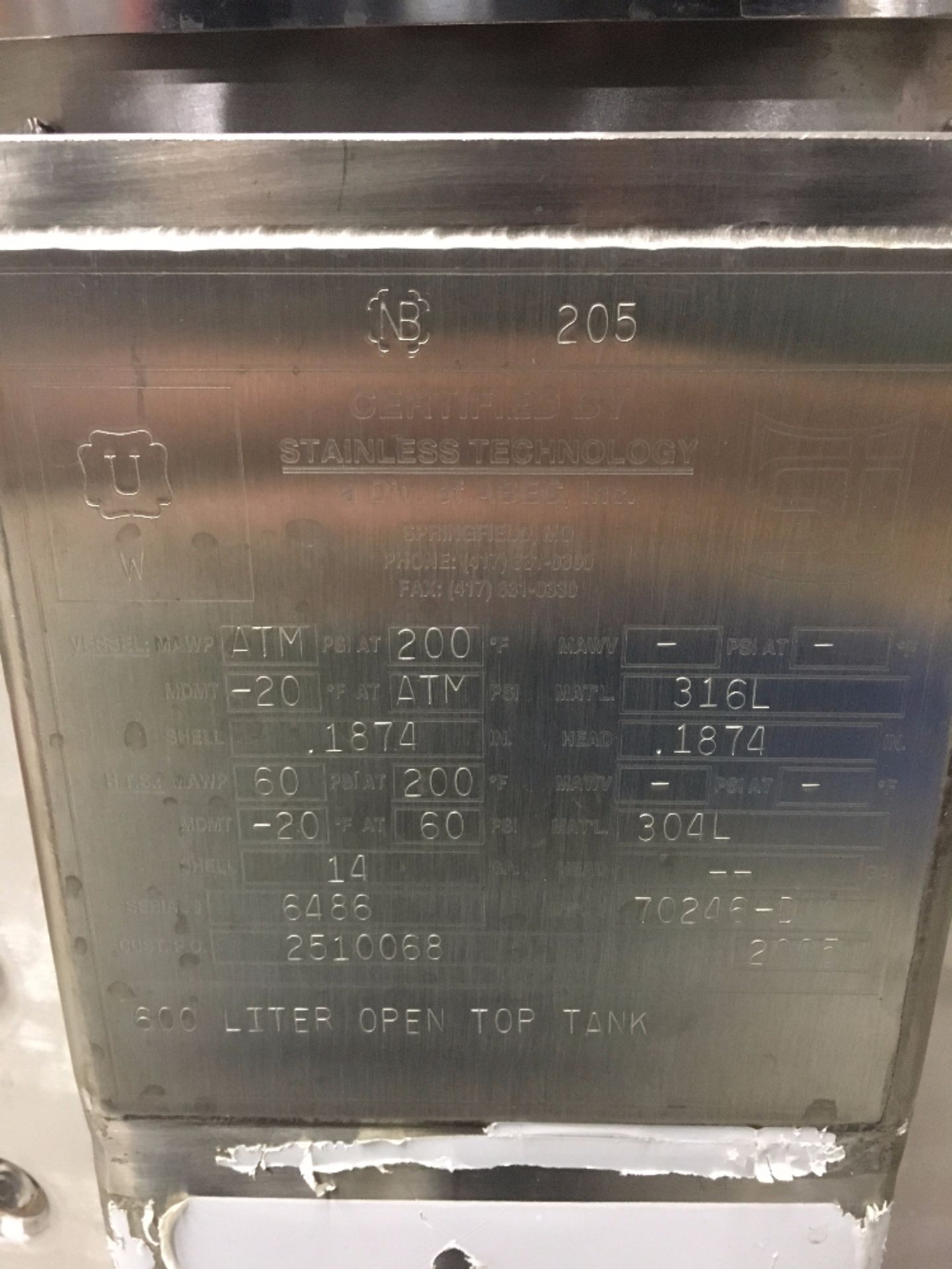Stainless Technology 300 Liter Tank - Image 2 of 6