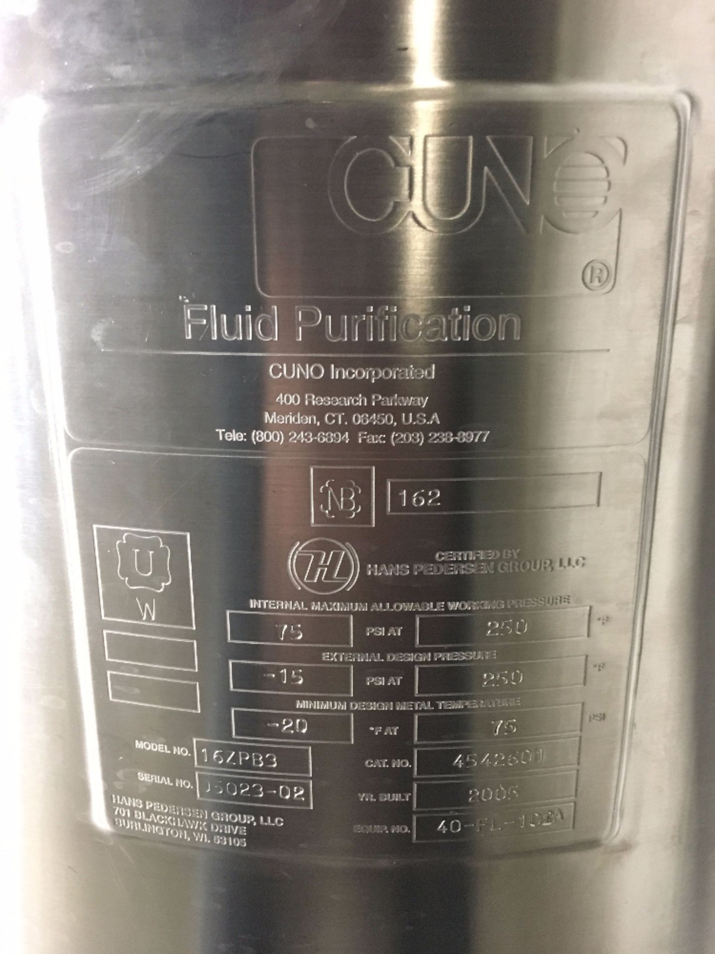 Fluid Purification 16ZPB3 Stainless Steel Filter Housing - Image 2 of 2