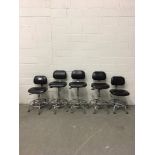 Lot of (5) Bio Fit Adjustable Height Lab Chairs