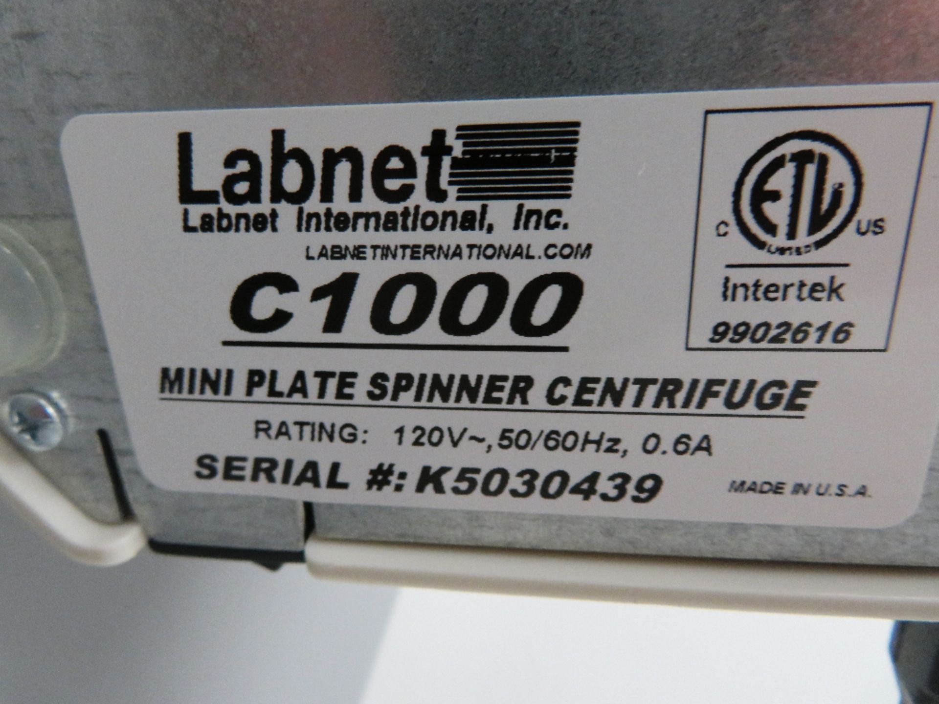 Labnet C1000 Mini Plate Spinner Centrifuge - Image 2 of 2