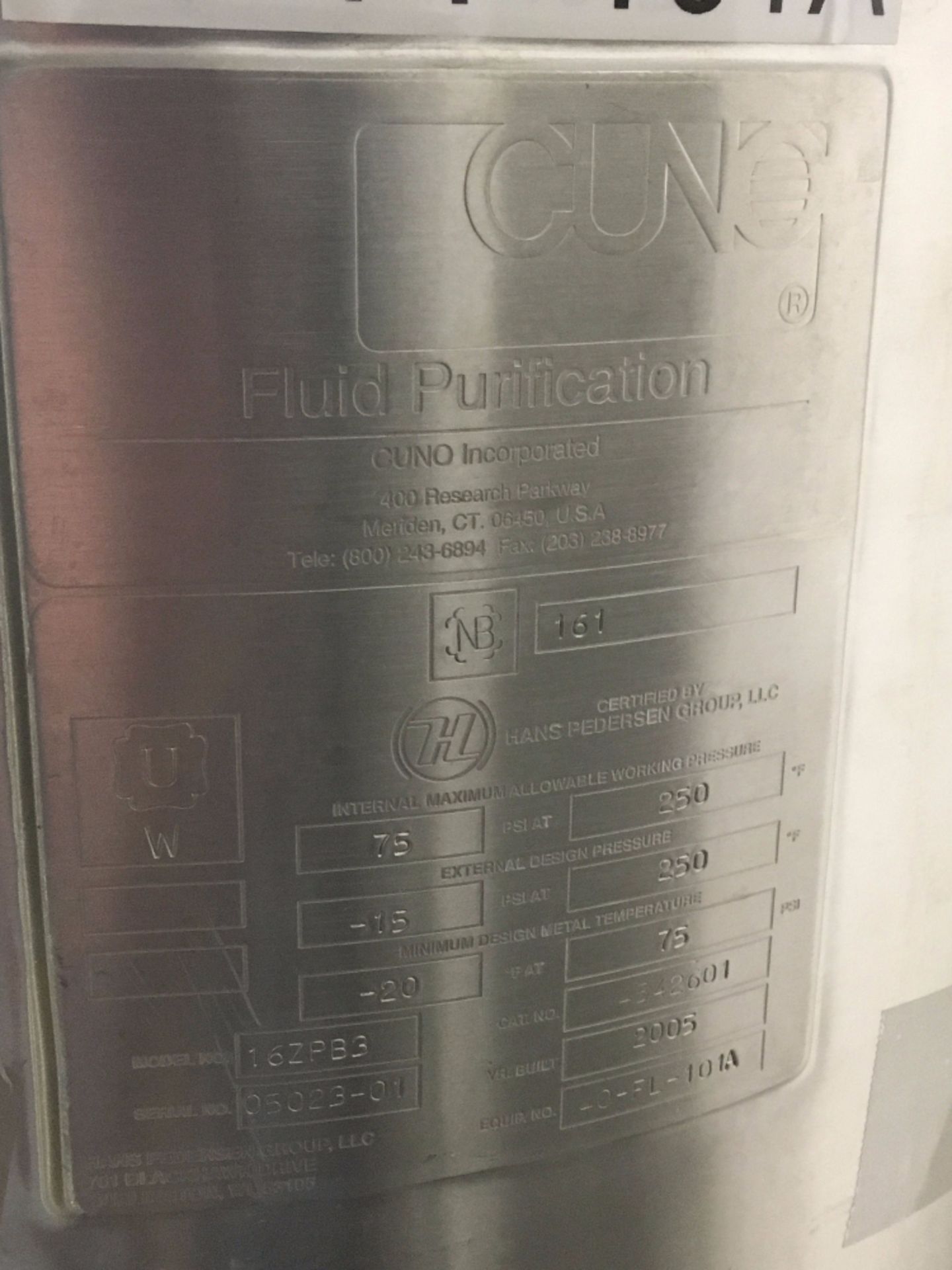 Fluid Purification 16ZPB3 Stainless Steel Filter Housing - Image 2 of 2