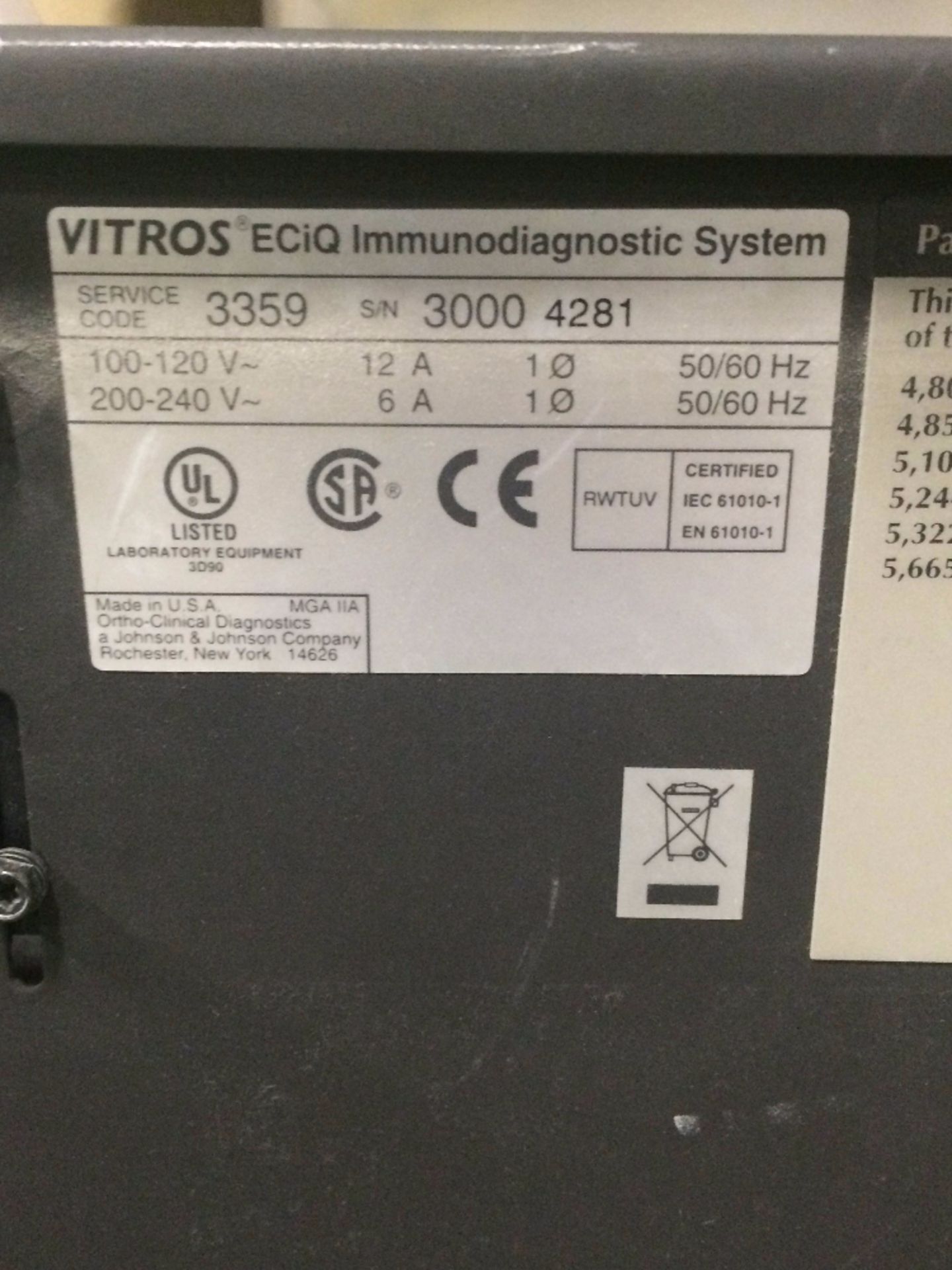 Ortho VITROS ECiQ Immunodiagnostic System - Image 4 of 4