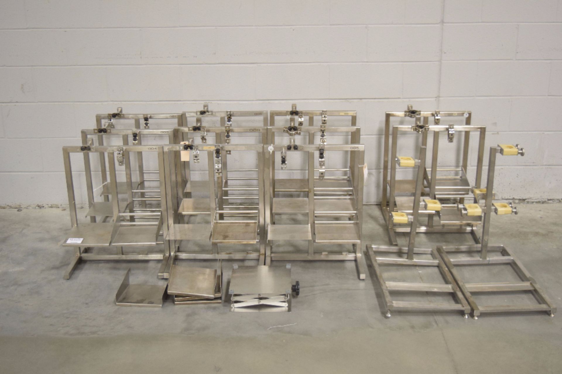 Lot of (13) Stainless Steel Lab Stands