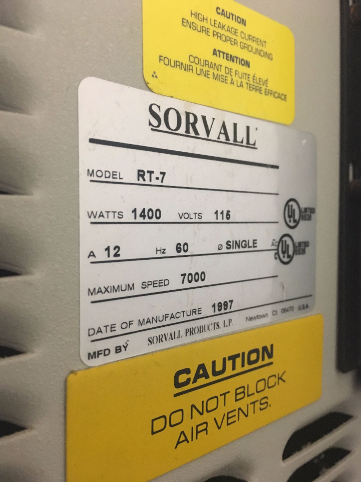 Sorvall RT-7 Centrifuge - Image 3 of 3