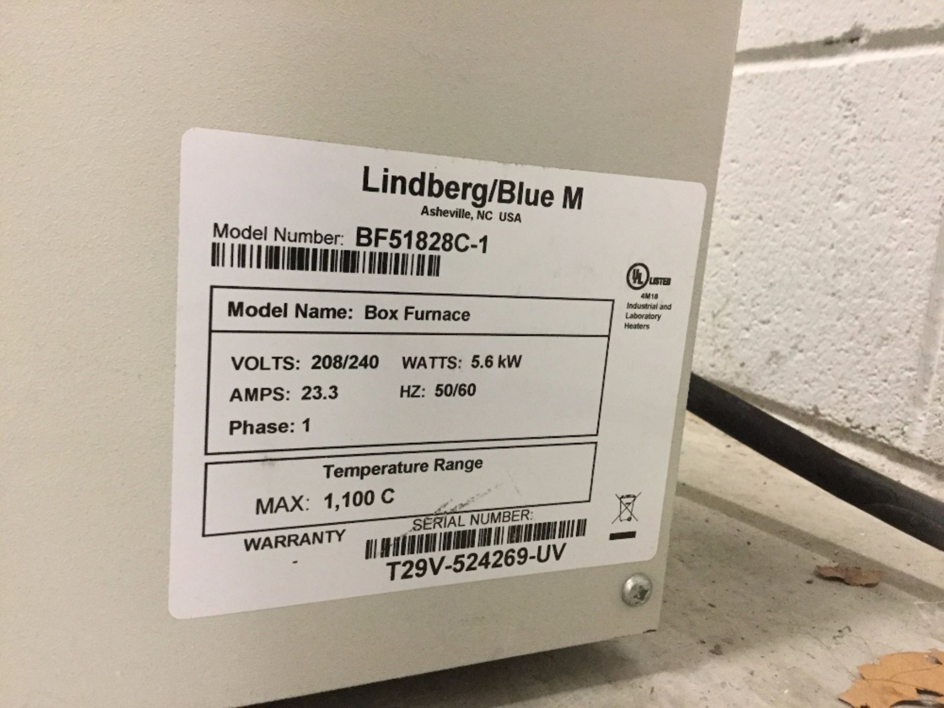 Lindberg/Blue M 42.5 Liter Box Furnace - Image 3 of 3