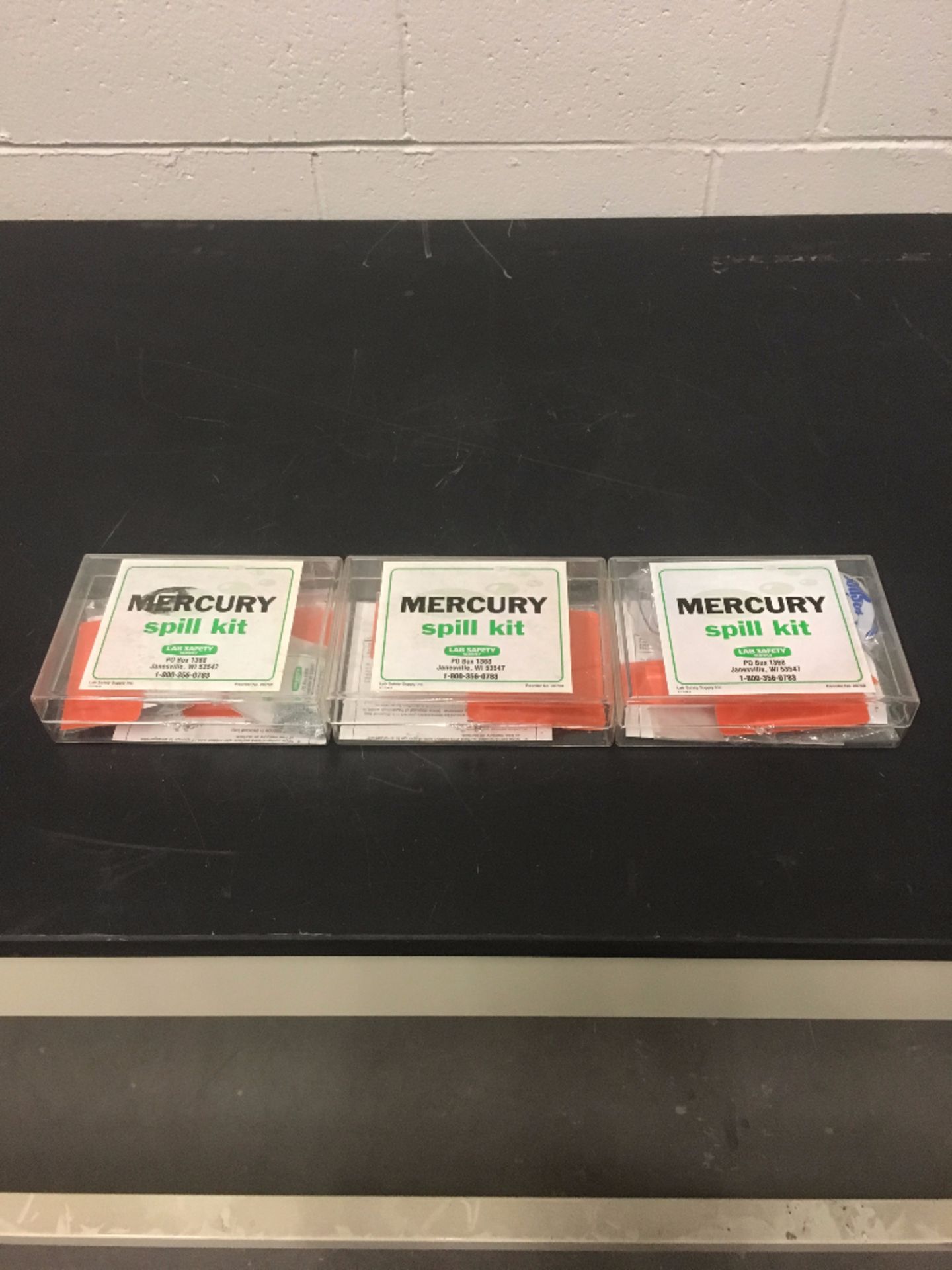 Lot of (3) Mercury Spill Kits