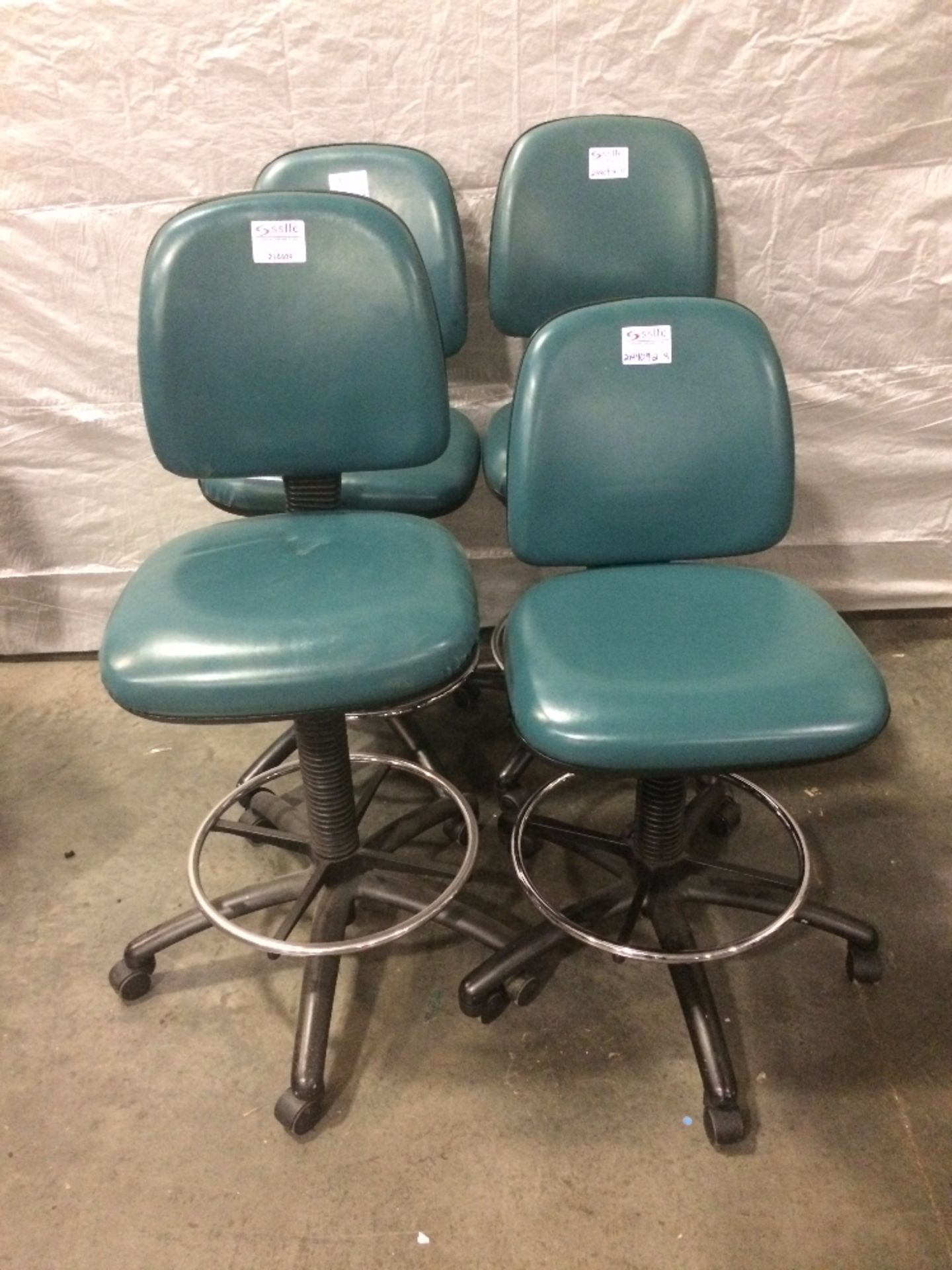 Lot of (4) Green Lab Chairs