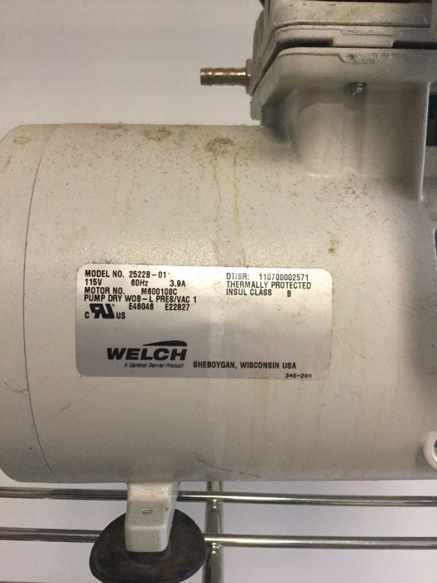 Welch WOB-L Piston Pump - Image 2 of 2