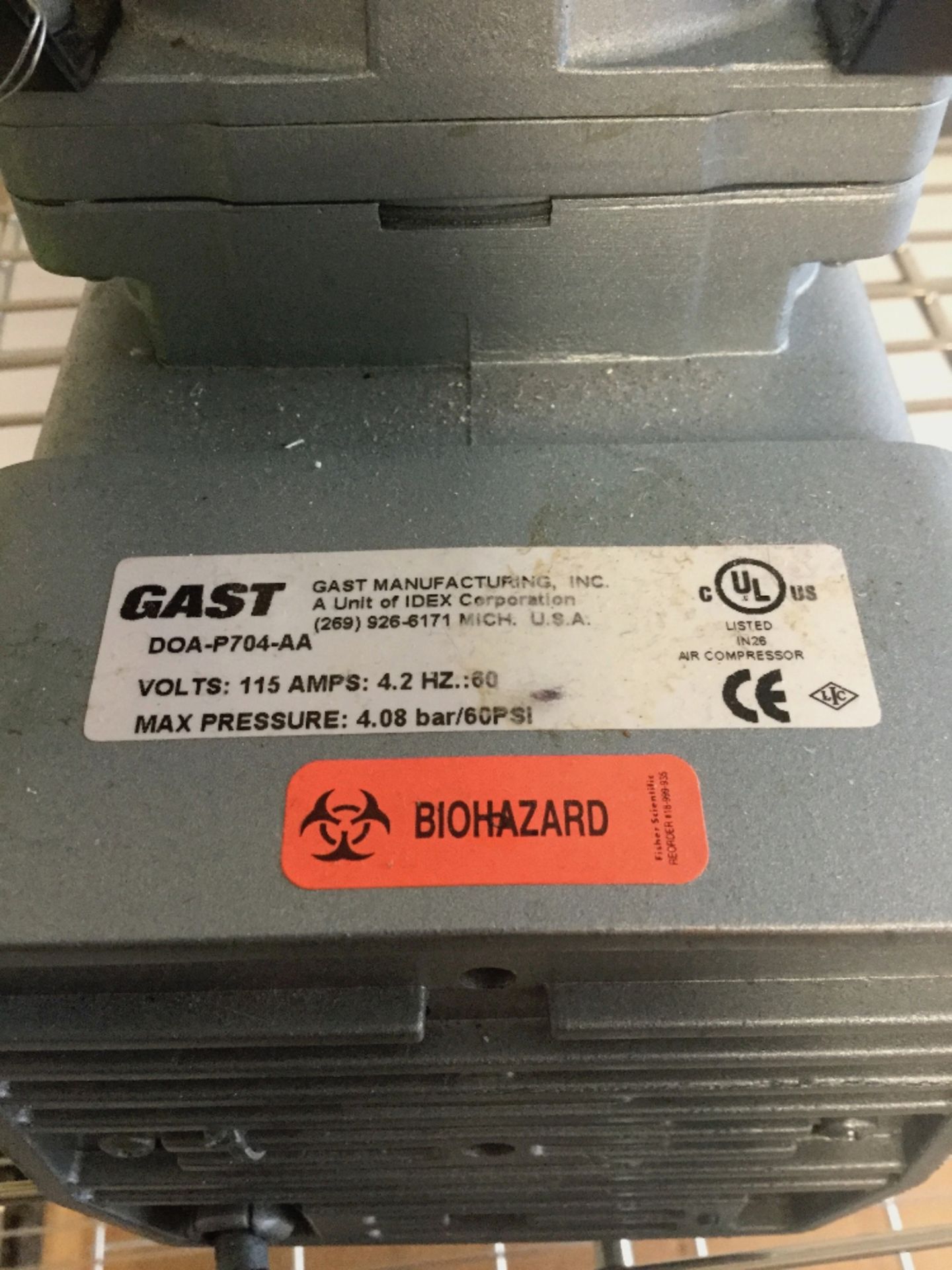 Gast DOA-P704-AA Vacuum Pump - Image 2 of 2