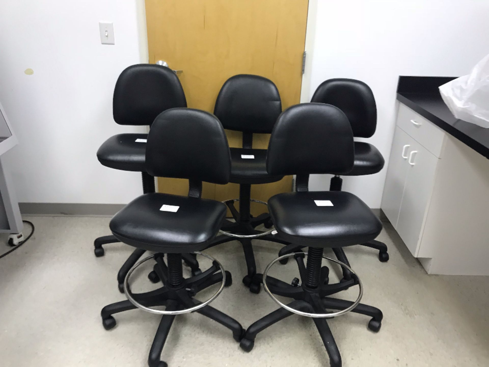 Lot of (5) Black Portable Lab Chairs